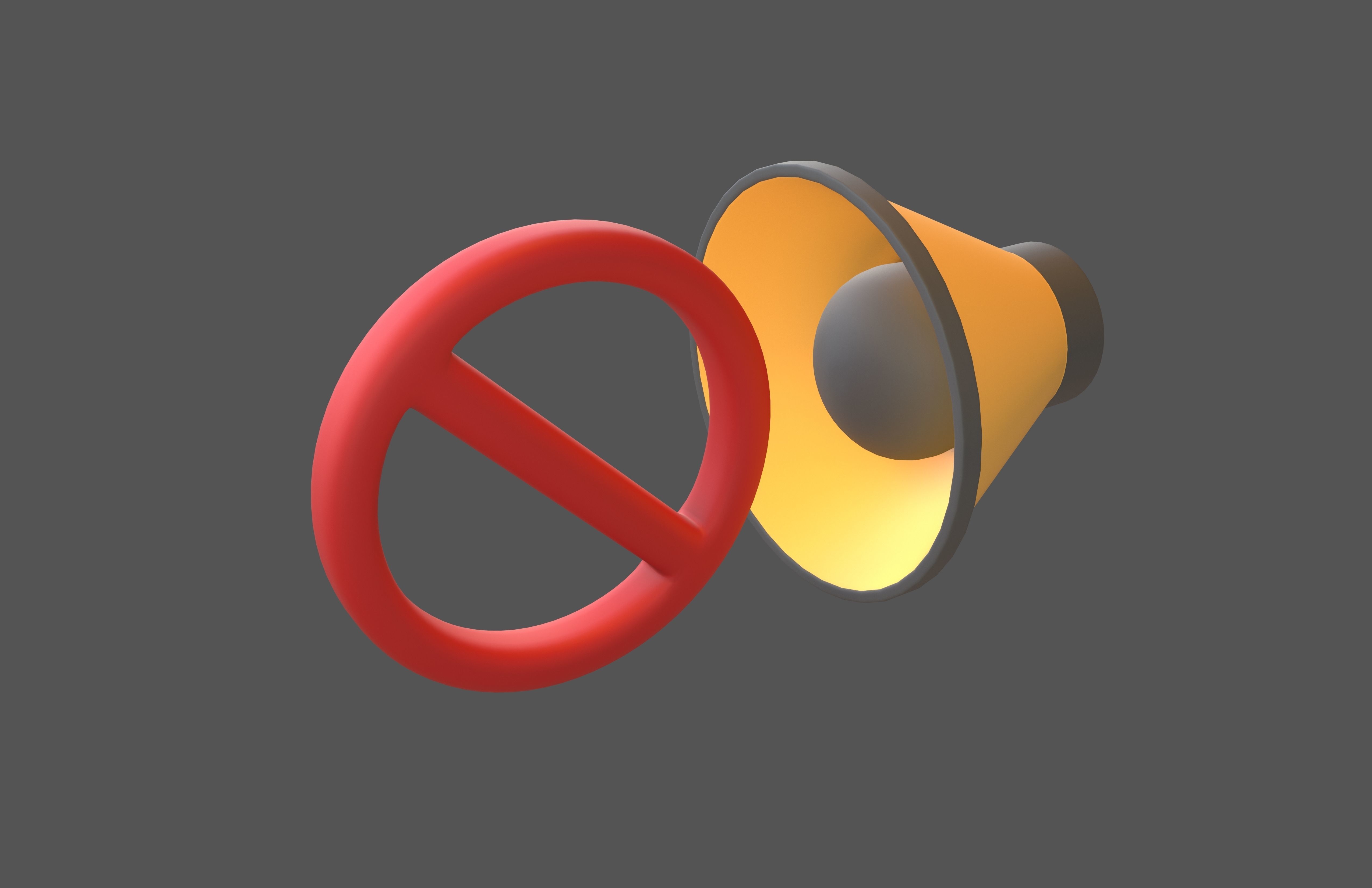 No Sound Volume Icon v1 003 Low-poly 3D model_2