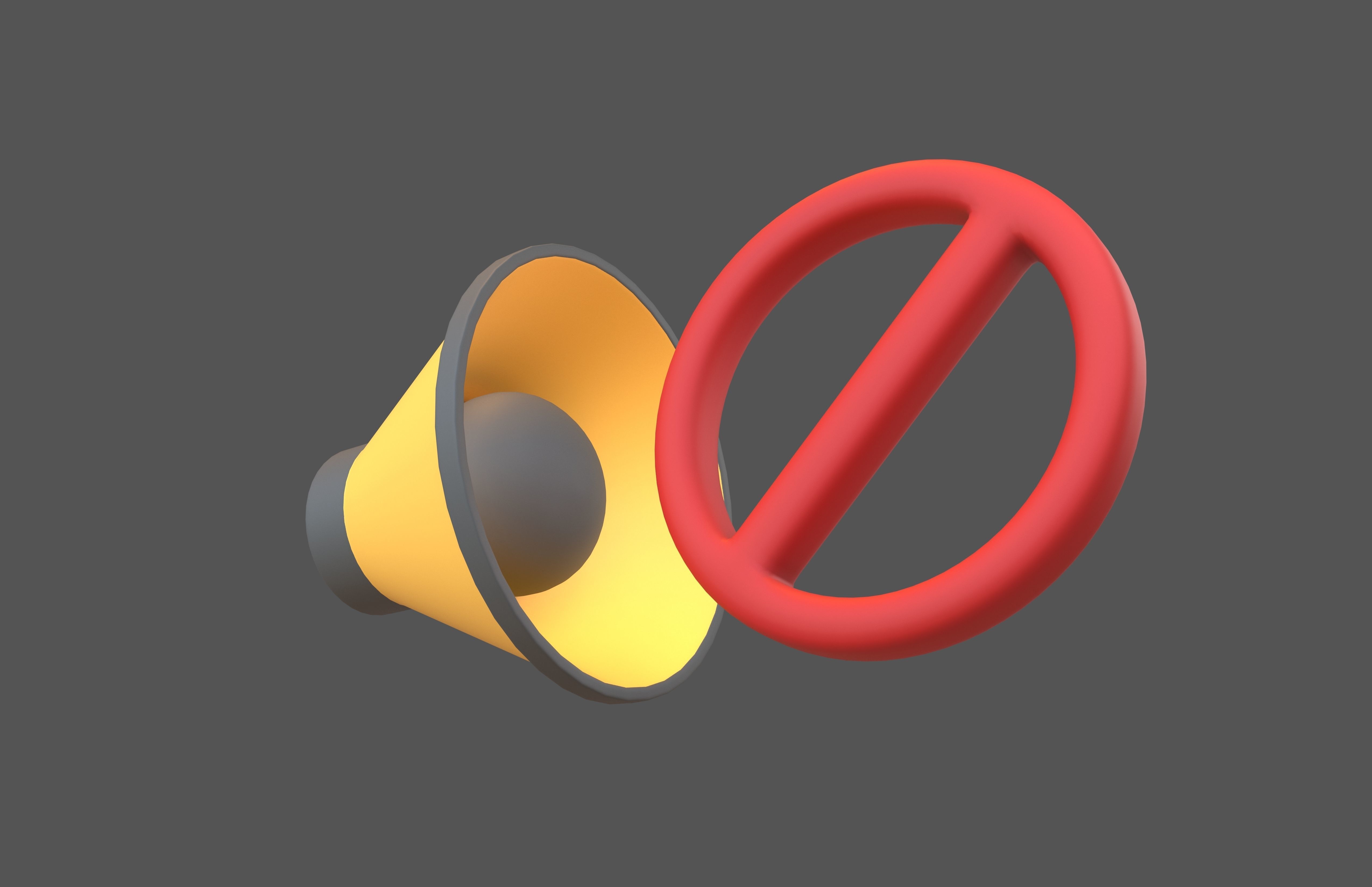 No Sound Volume Icon v1 003 Low-poly 3D model_3