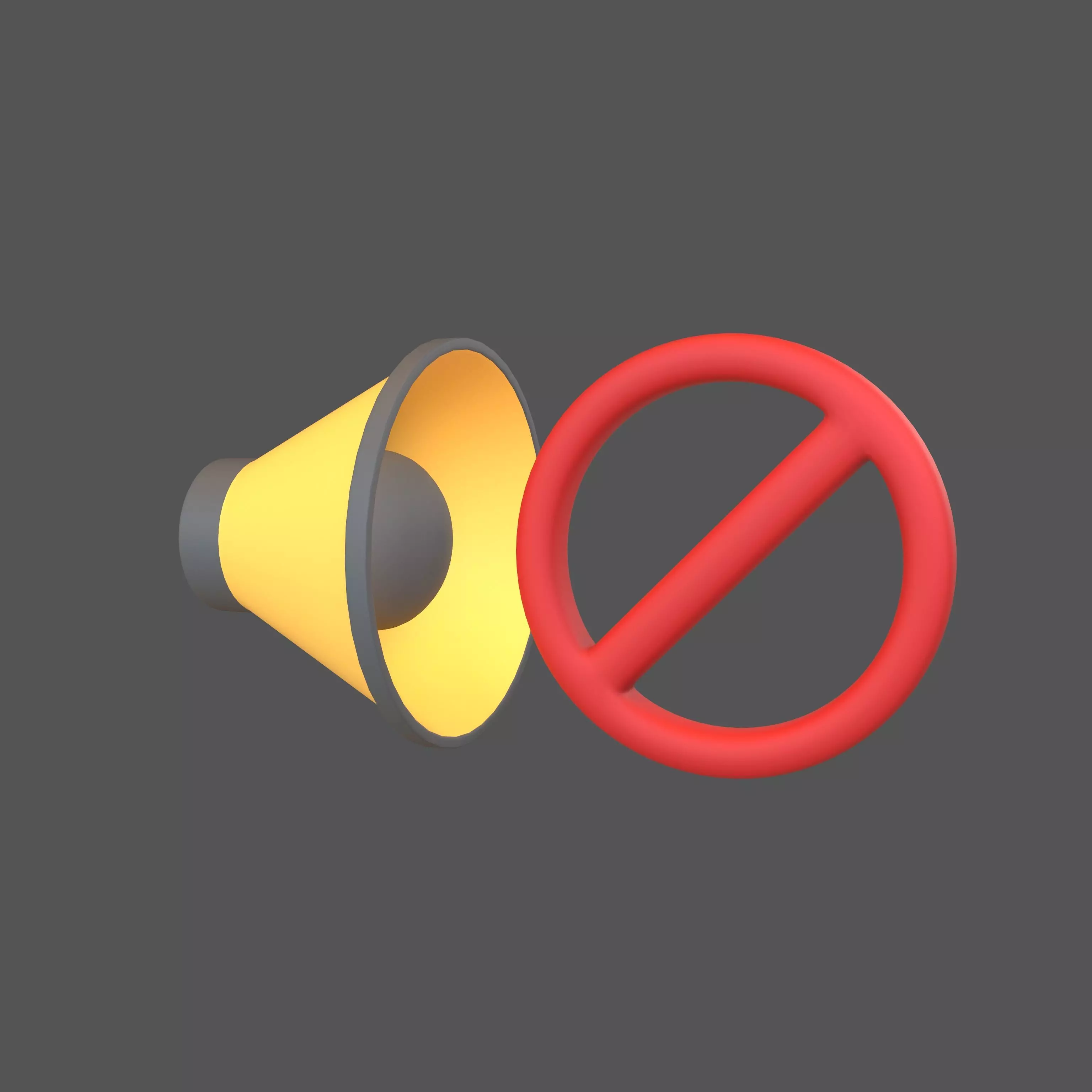 No Sound Volume Icon v1 003 Low-poly 3D model_0