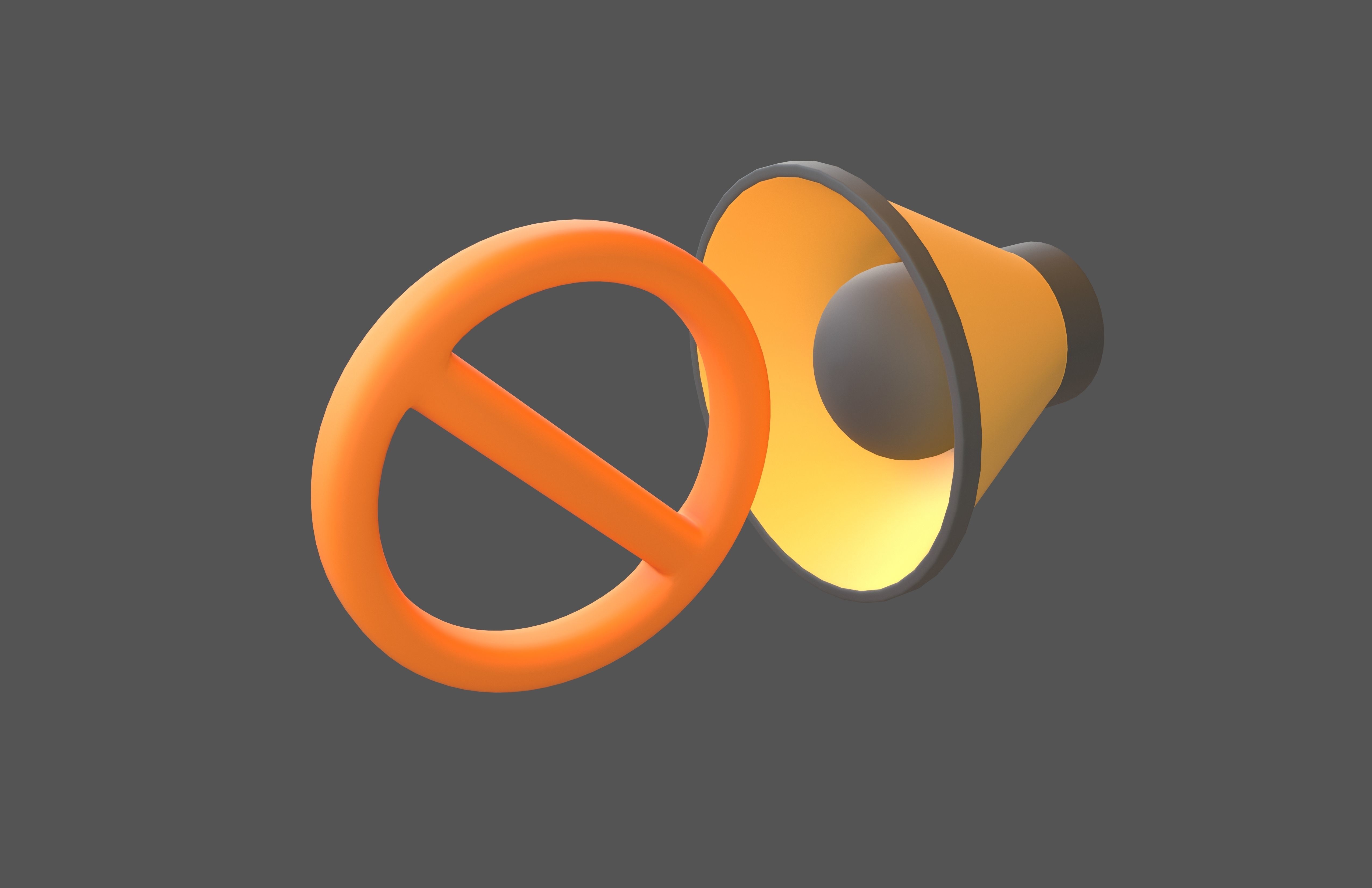 No Sound Volume Icon v1 004 Low-poly 3D model_2