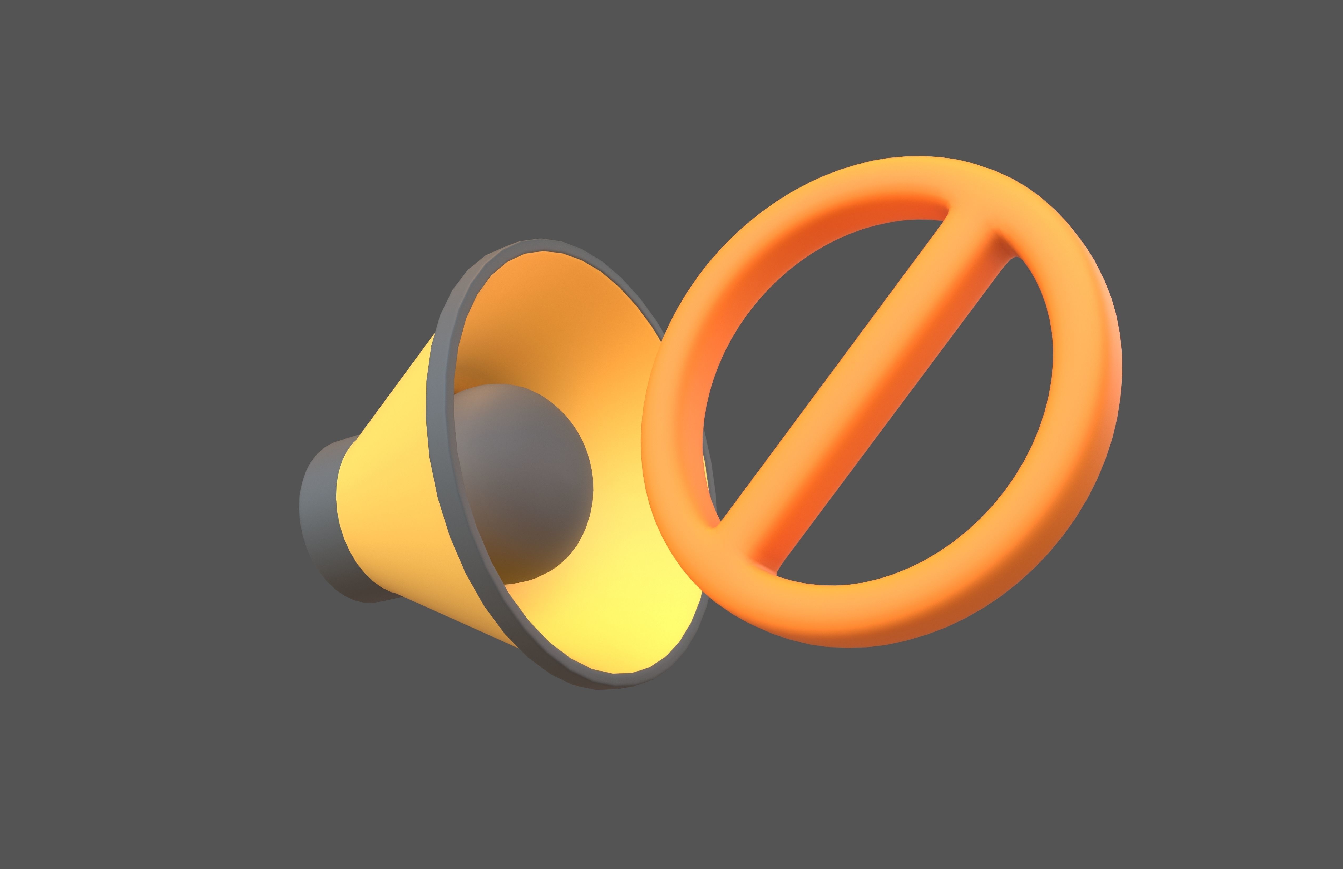 No Sound Volume Icon v1 004 Low-poly 3D model_3