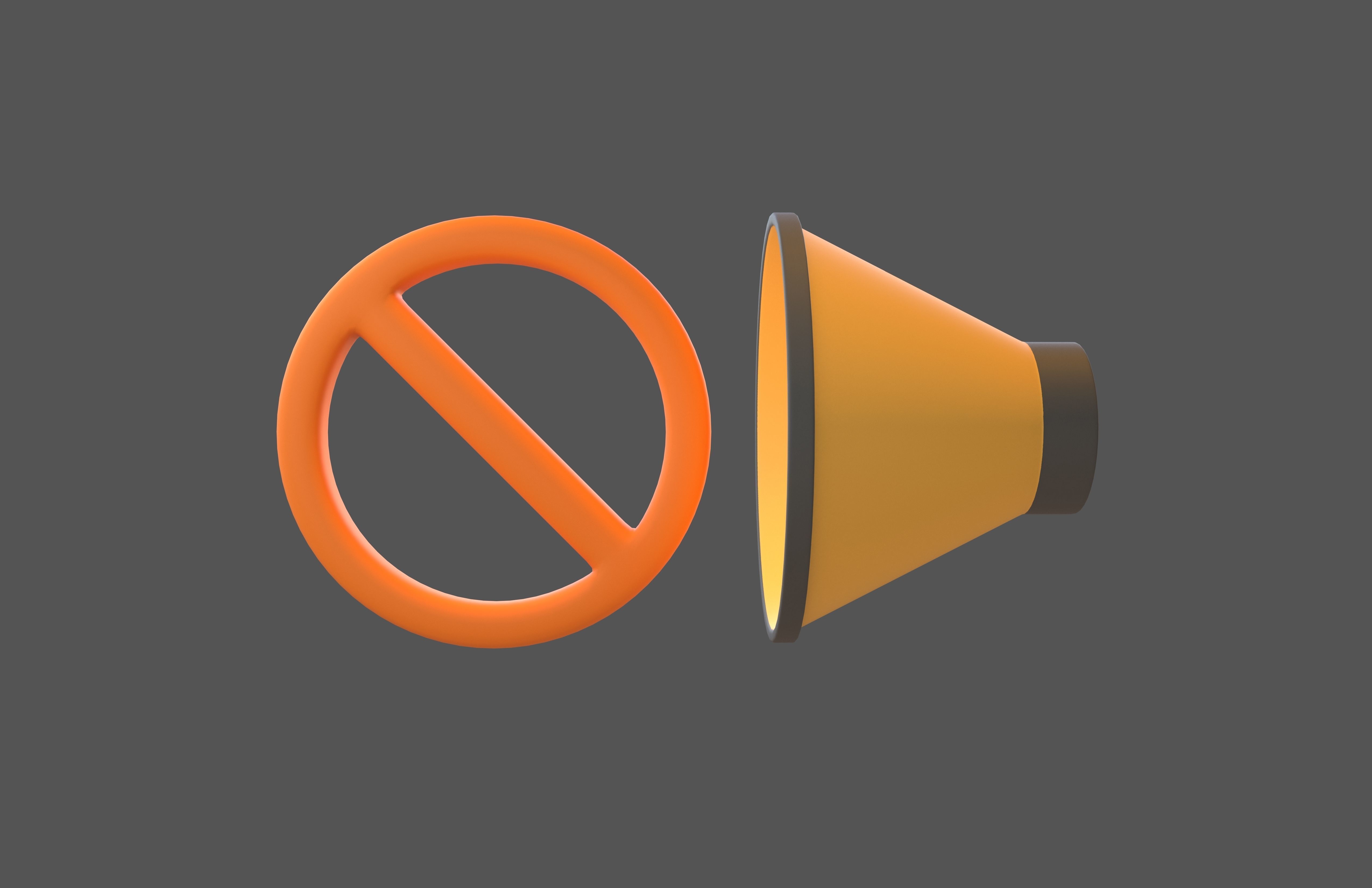 No Sound Volume Icon v1 004 Low-poly 3D model_1