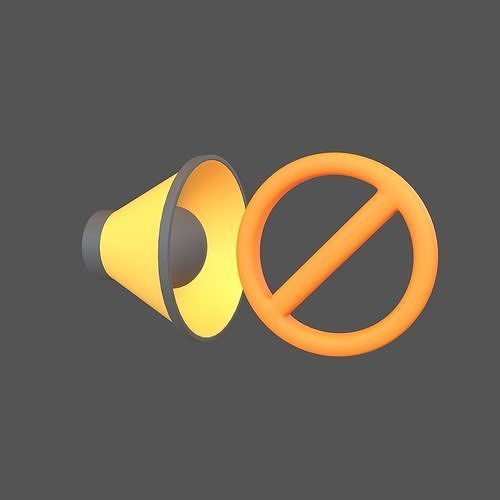 3D model No Sound Volume Icon v1 004 VR / AR / low-poly | CGTrader