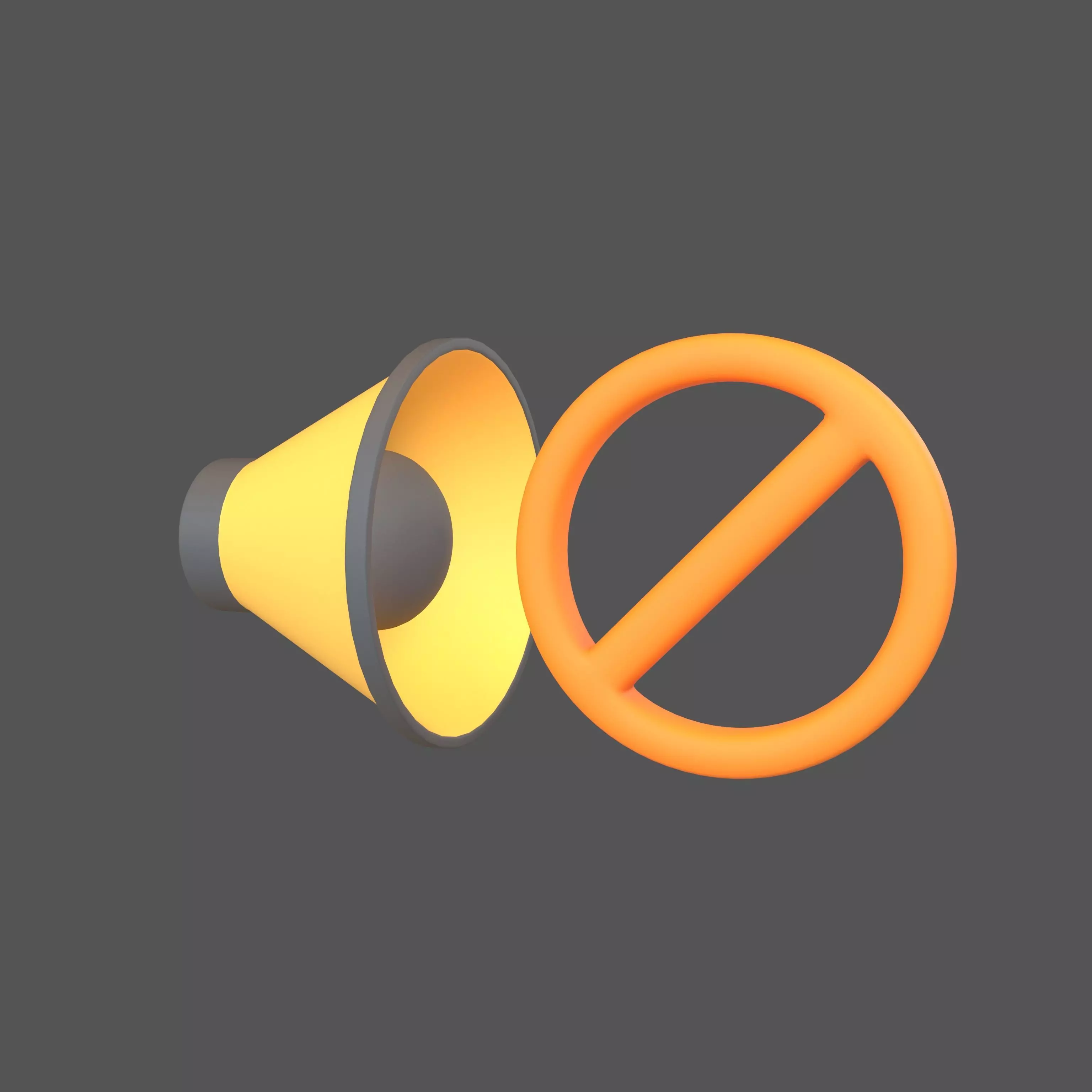 No Sound Volume Icon v1 004 Low-poly 3D model_0