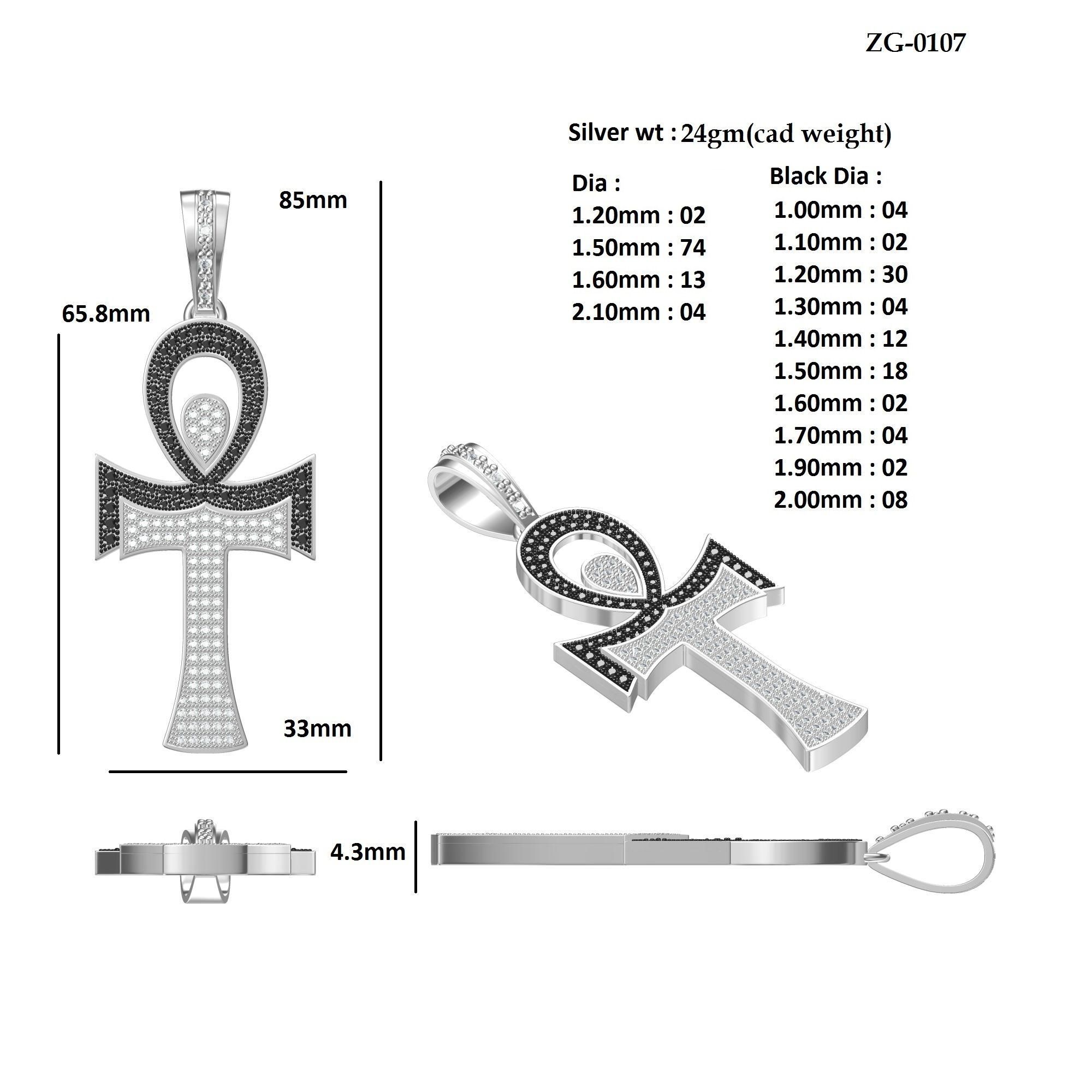 Antiq Pendant 3D print model_7