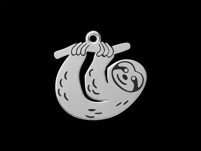 Sterling Silver Sloth Pandent