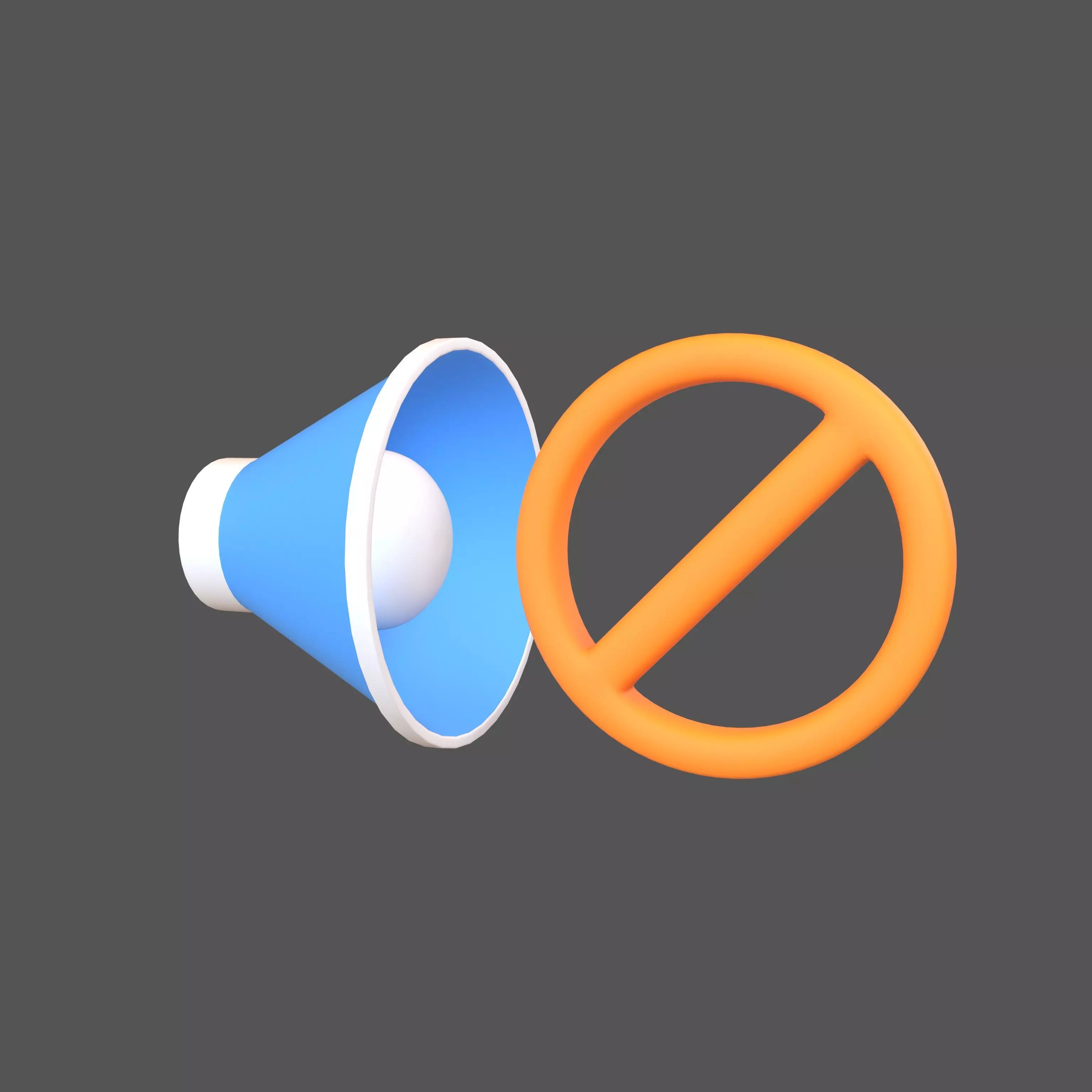 No Sound Volume Icon v1 008 Low-poly 3D model_0