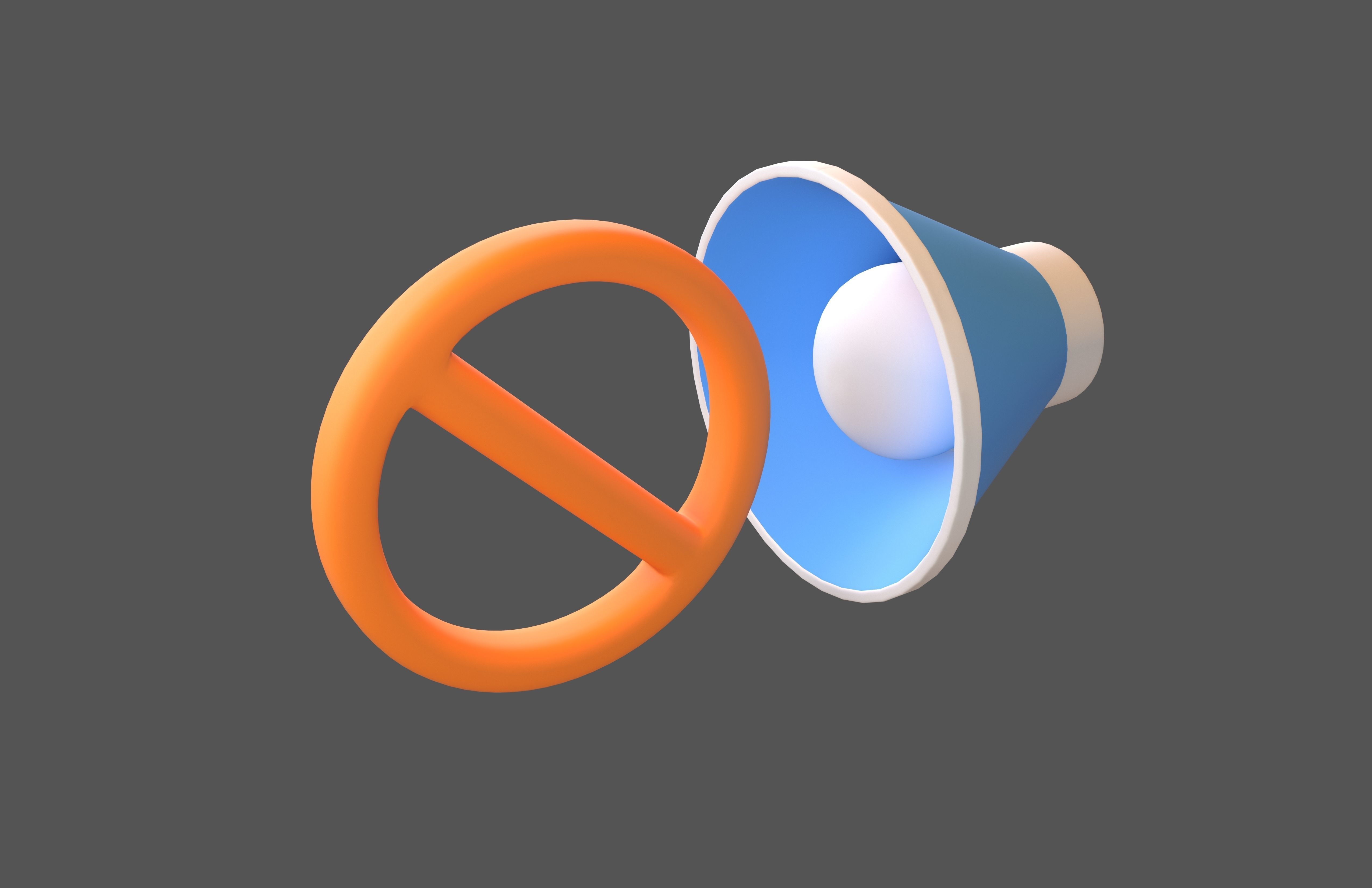 No Sound Volume Icon v1 008 Low-poly 3D model_2