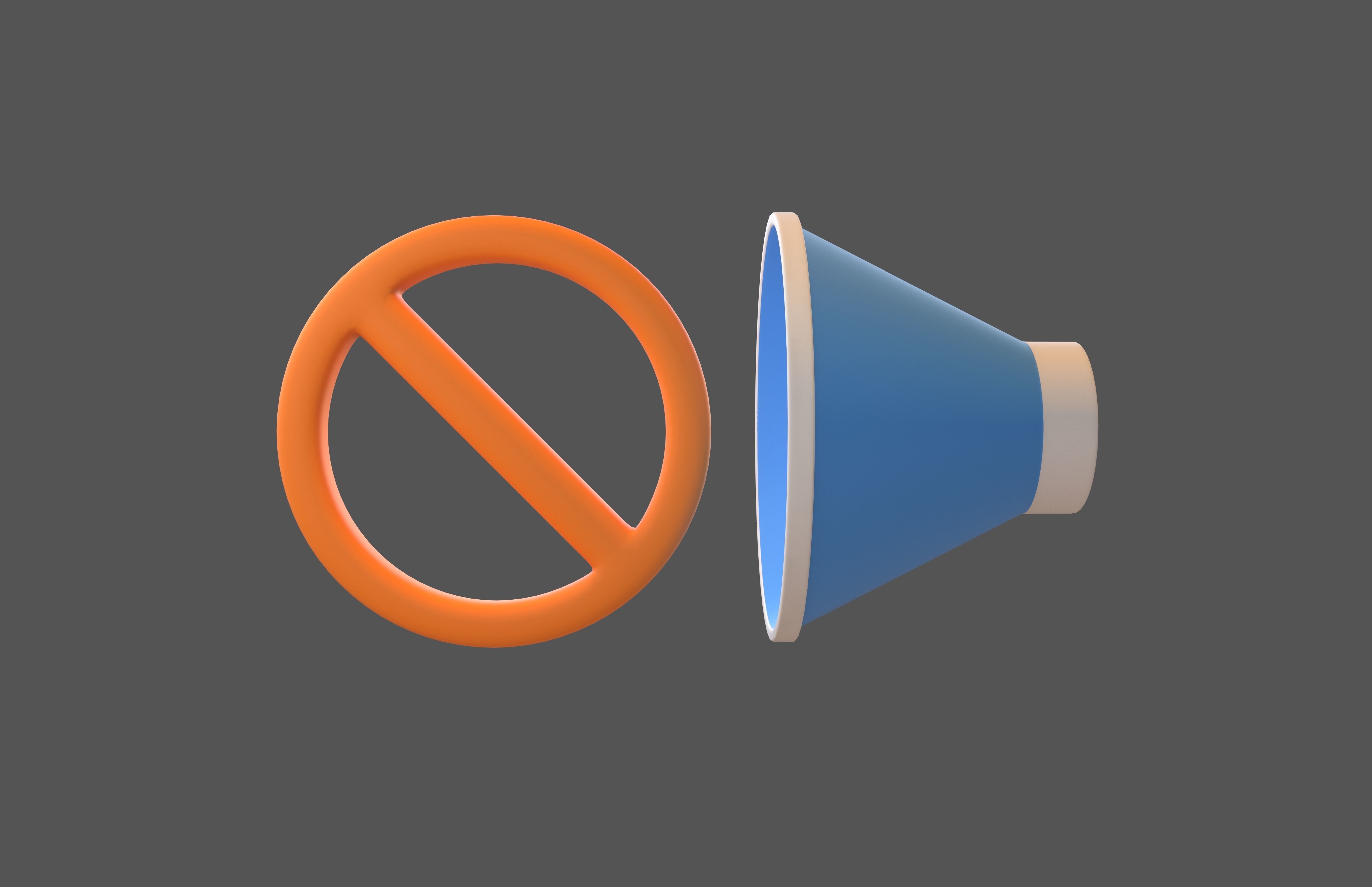 No Sound Volume Icon v1 008 Low-poly 3D model_1
