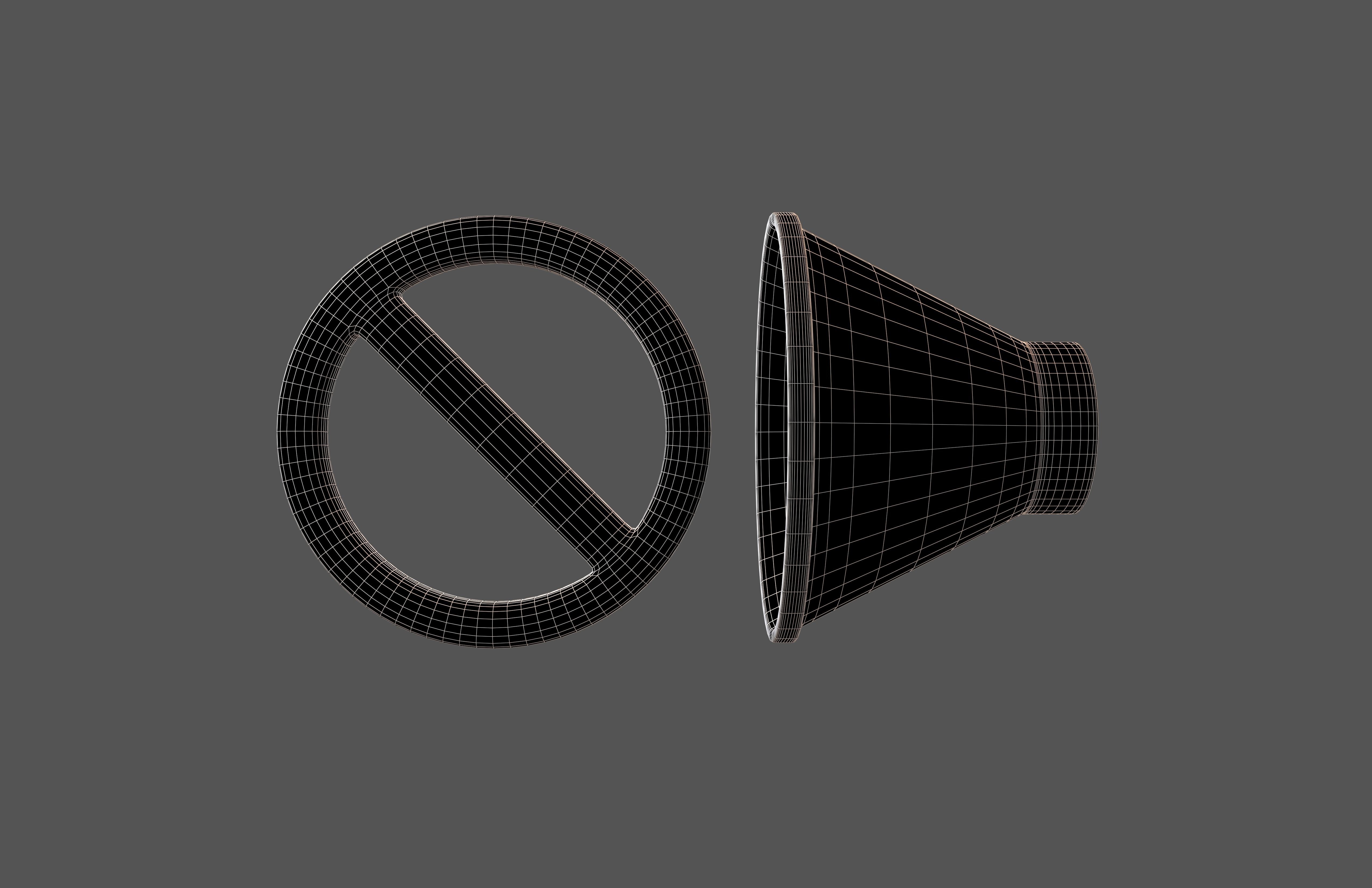 No Sound Volume Icon v1 008 Low-poly 3D model_5