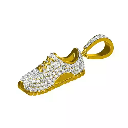 Golden Yeezy Sneaker Pendant 