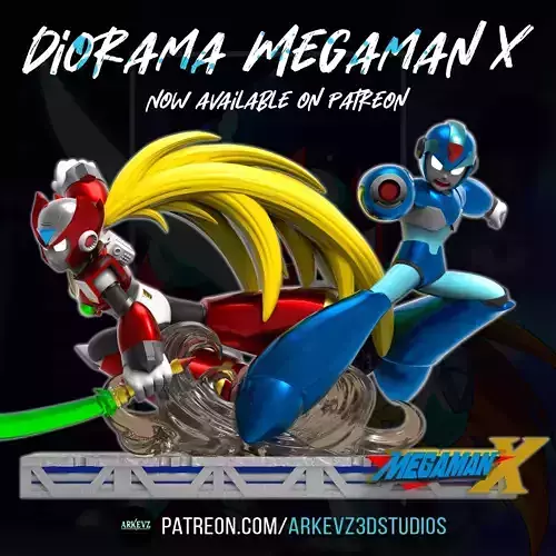 Diorama Megaman And Zero 3D print model