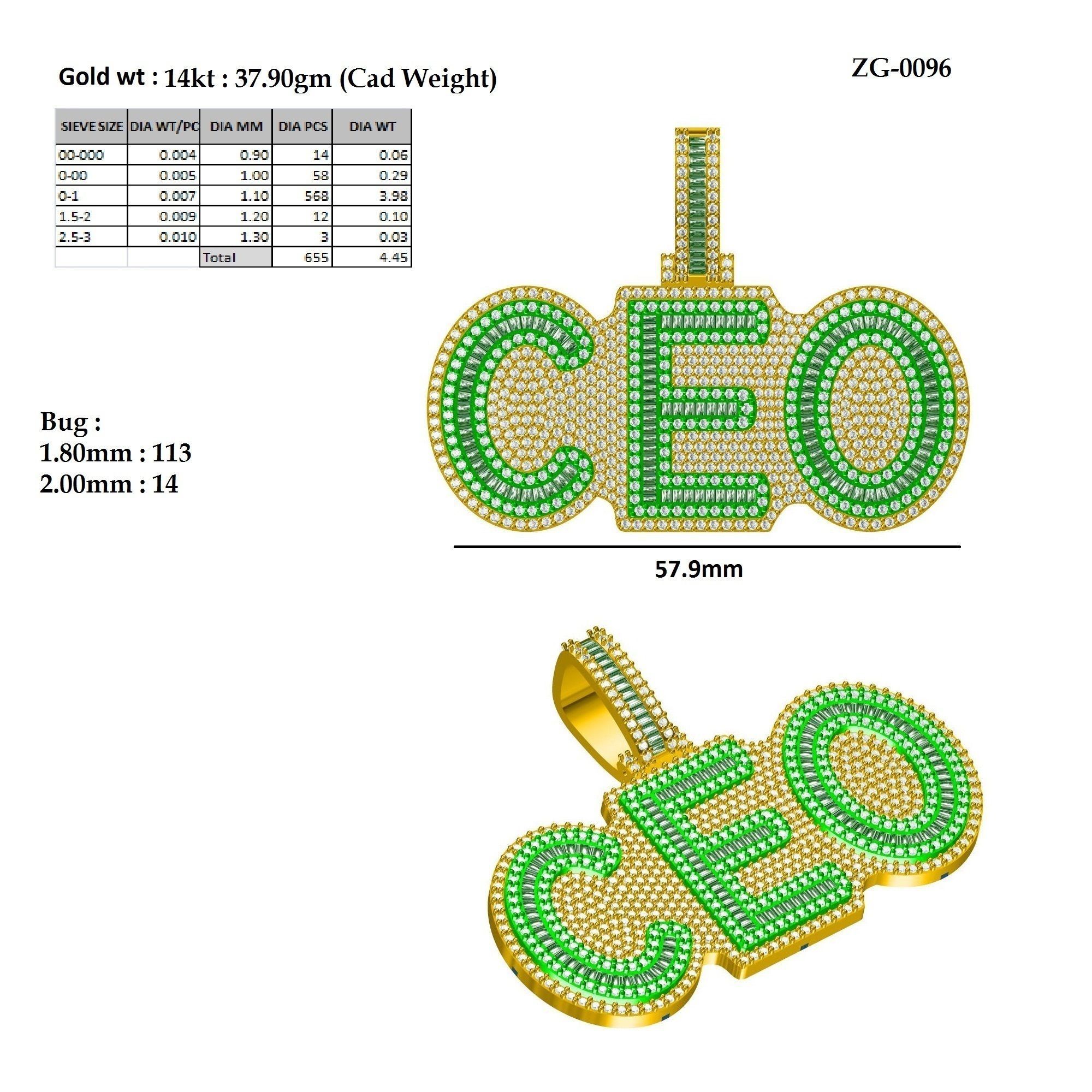 CEO Pandent 3D print model_2