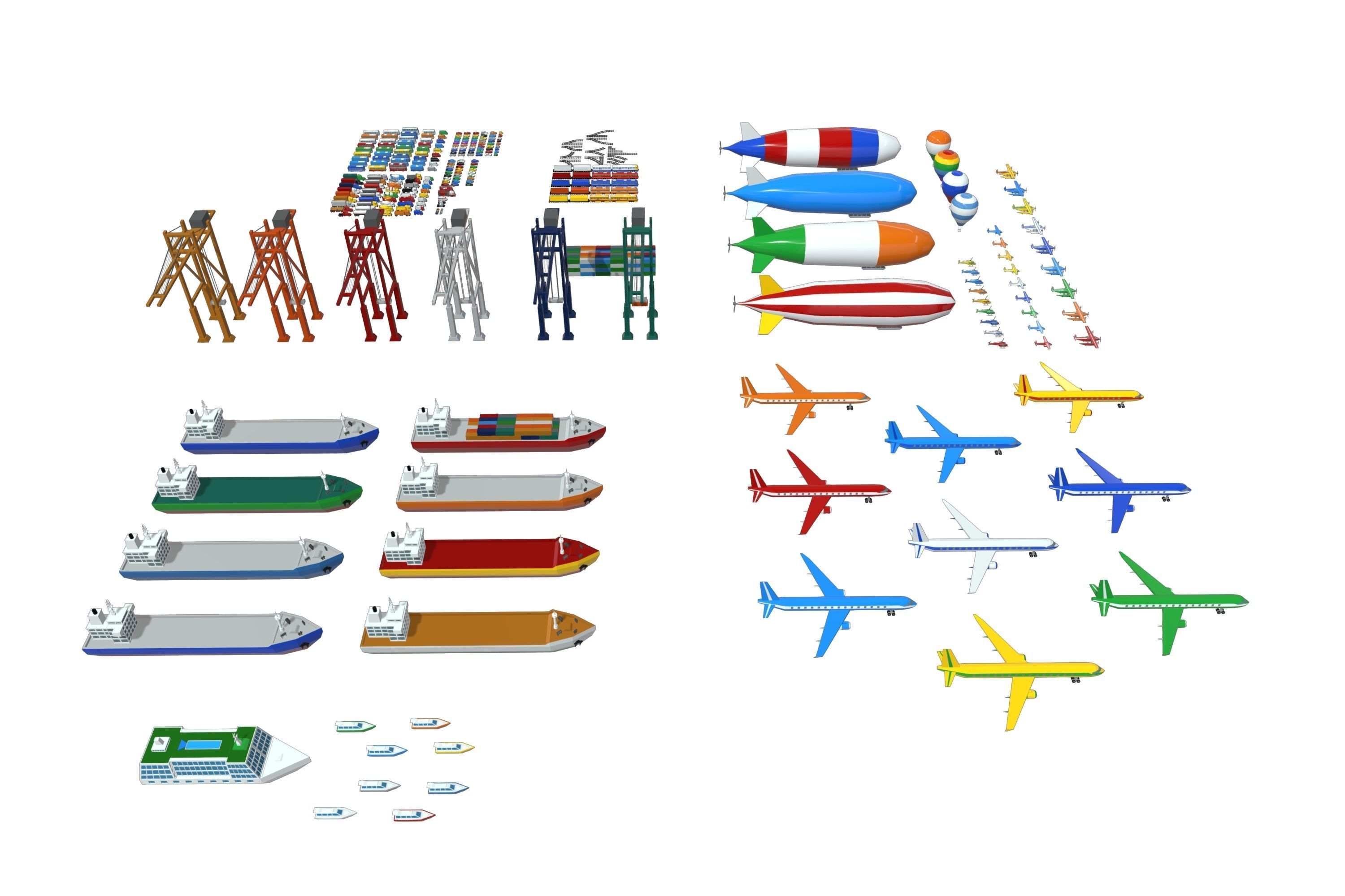 Vehicles Pack - Low Poly - 300 Colors  3D model_21