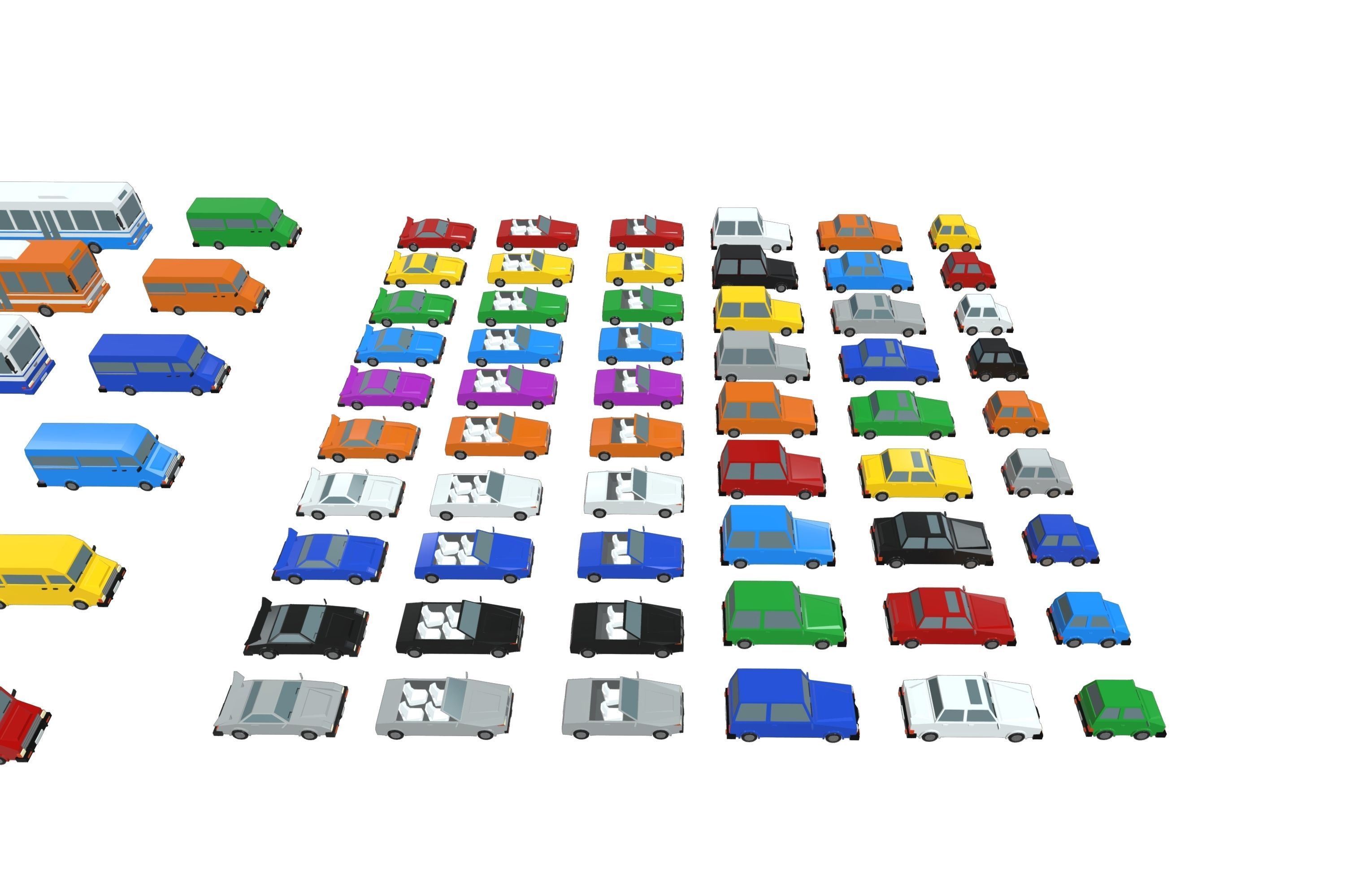 Vehicles Pack - Low Poly - 300 Colors  3D model_5