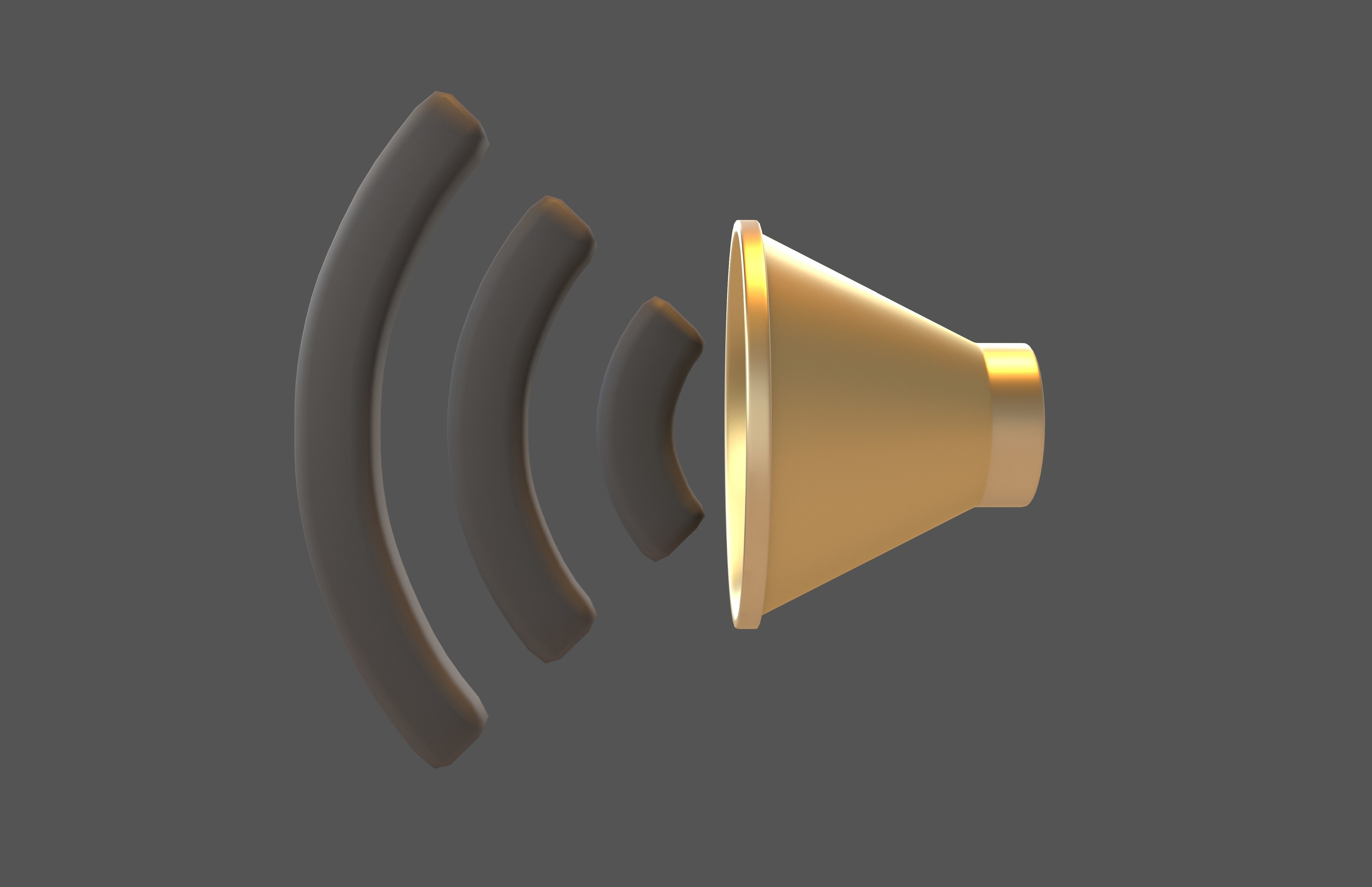 Sound Volume Icon v1 015 Low-poly 3D model_2