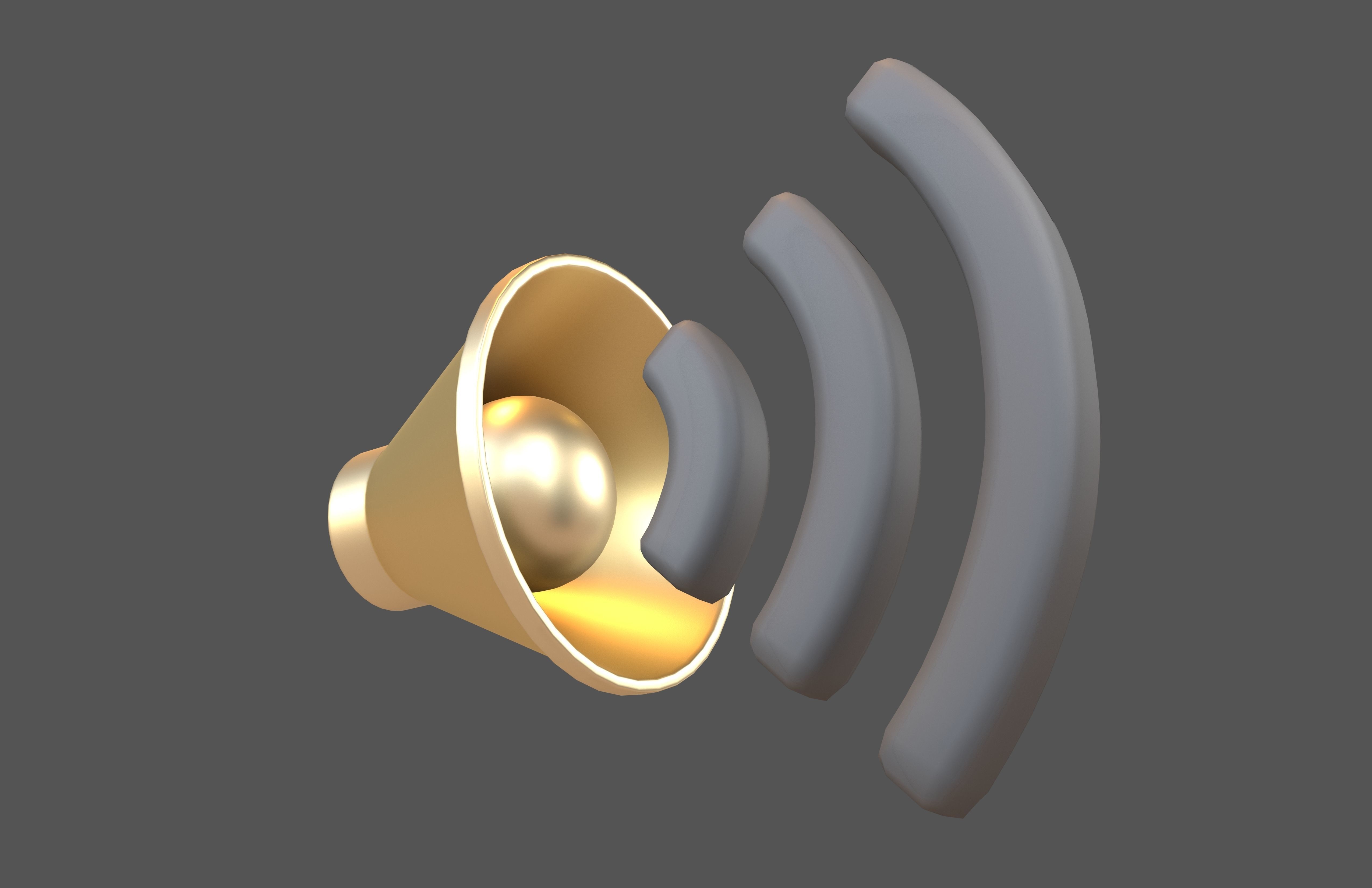 Sound Volume Icon v1 015 Low-poly 3D model_1