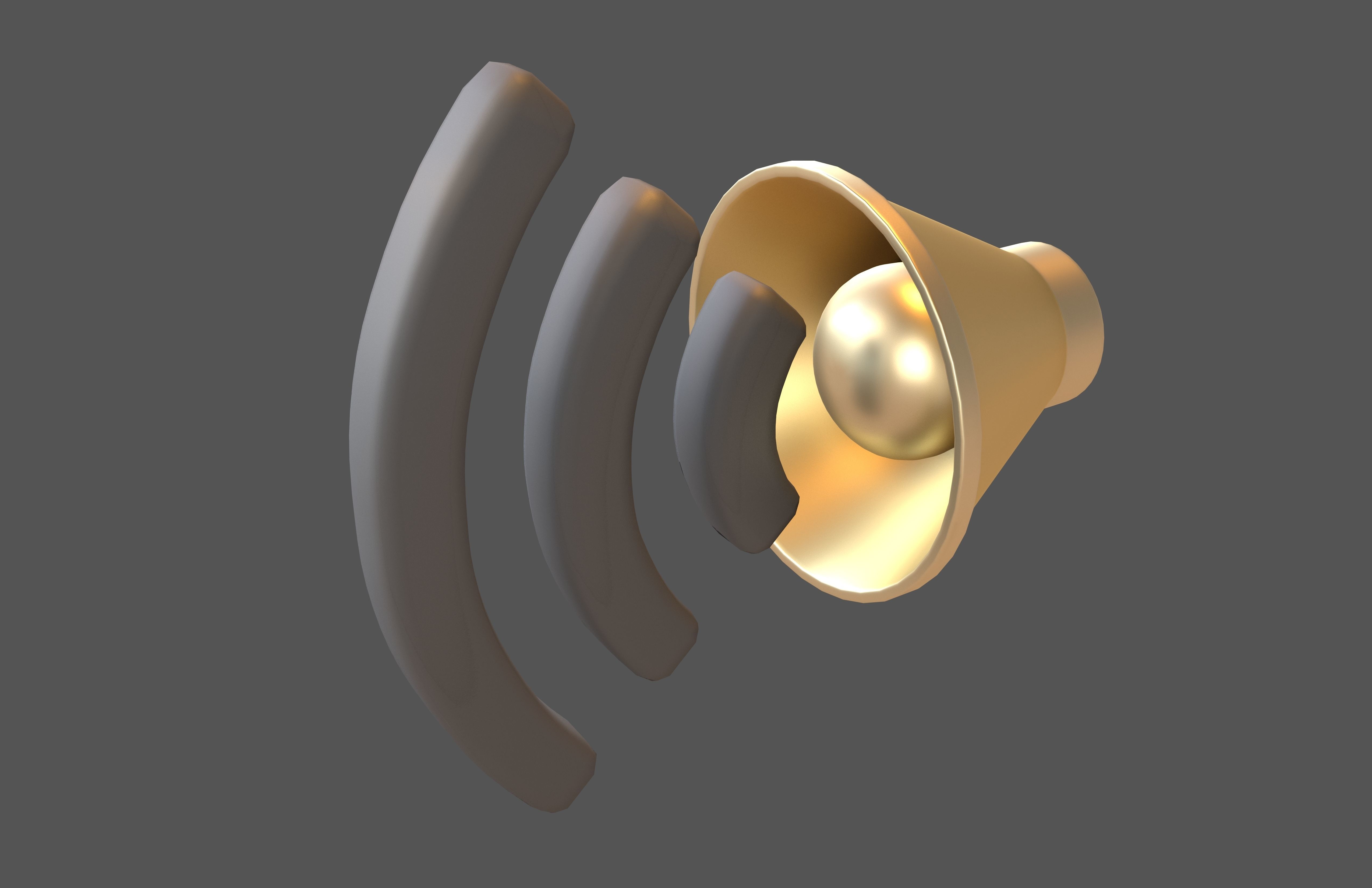 Sound Volume Icon v1 015 Low-poly 3D model_3