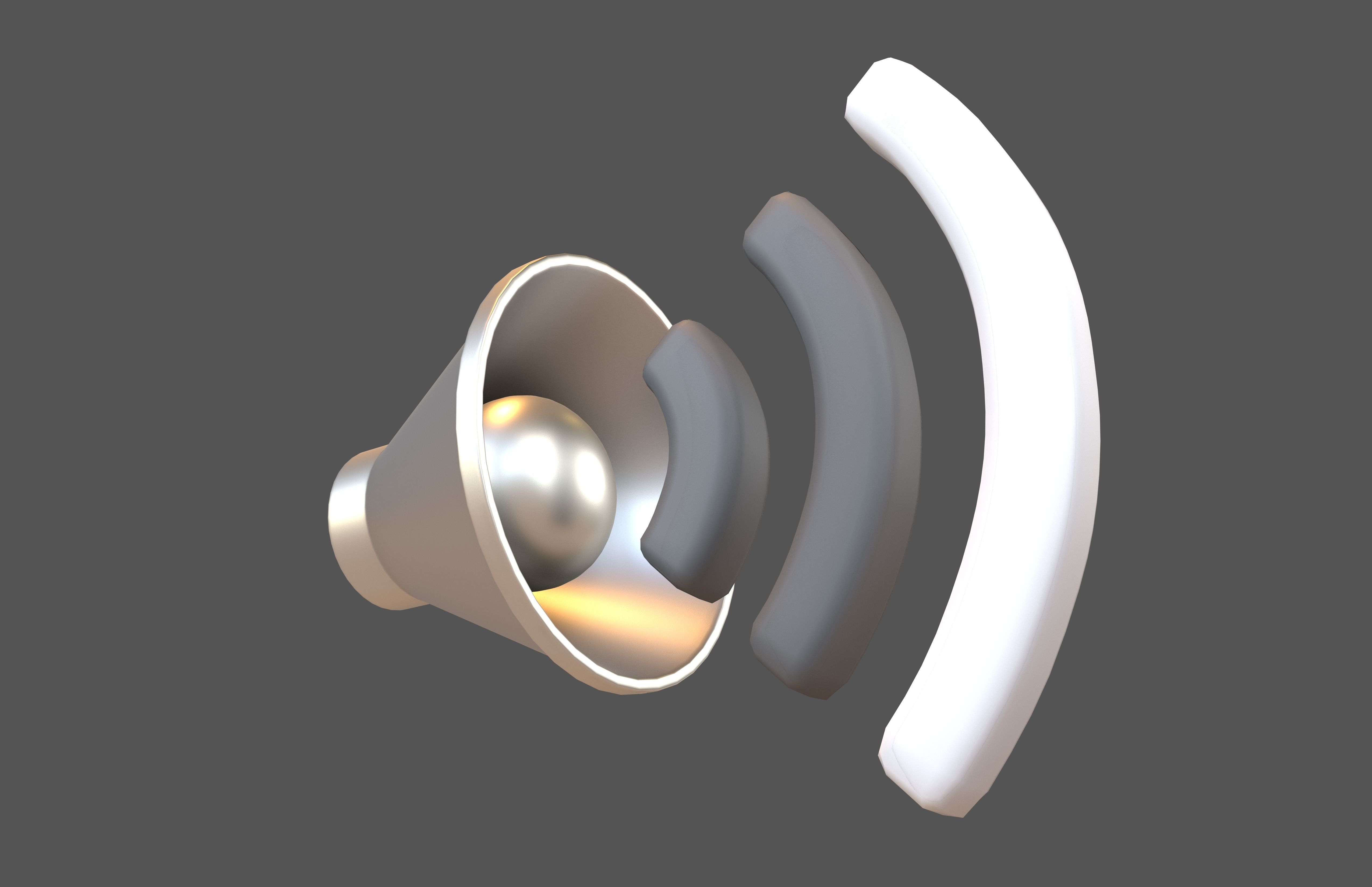 Sound Volume Icon v1 017 Low-poly 3D model_3