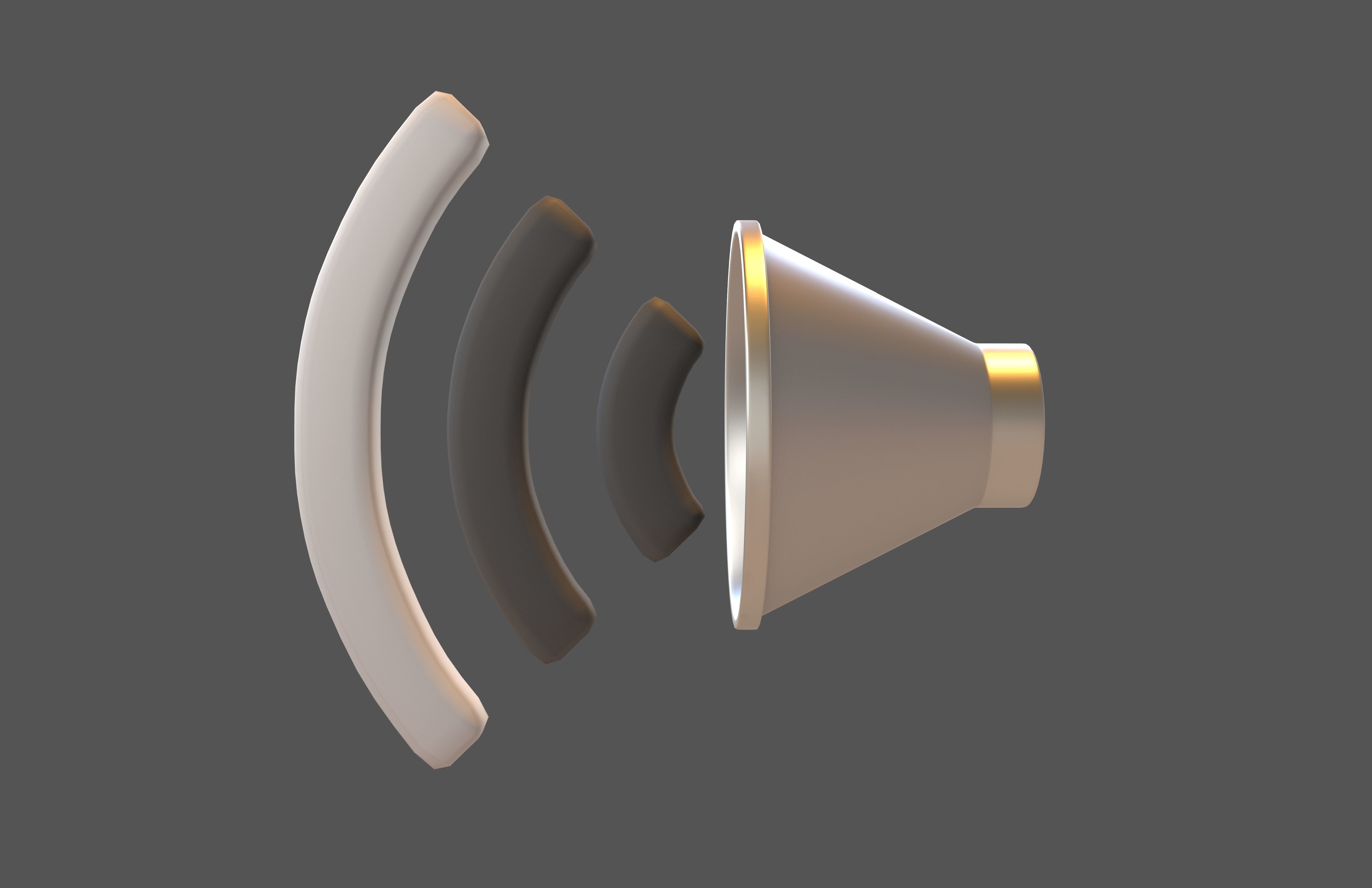 Sound Volume Icon v1 017 Low-poly 3D model_1
