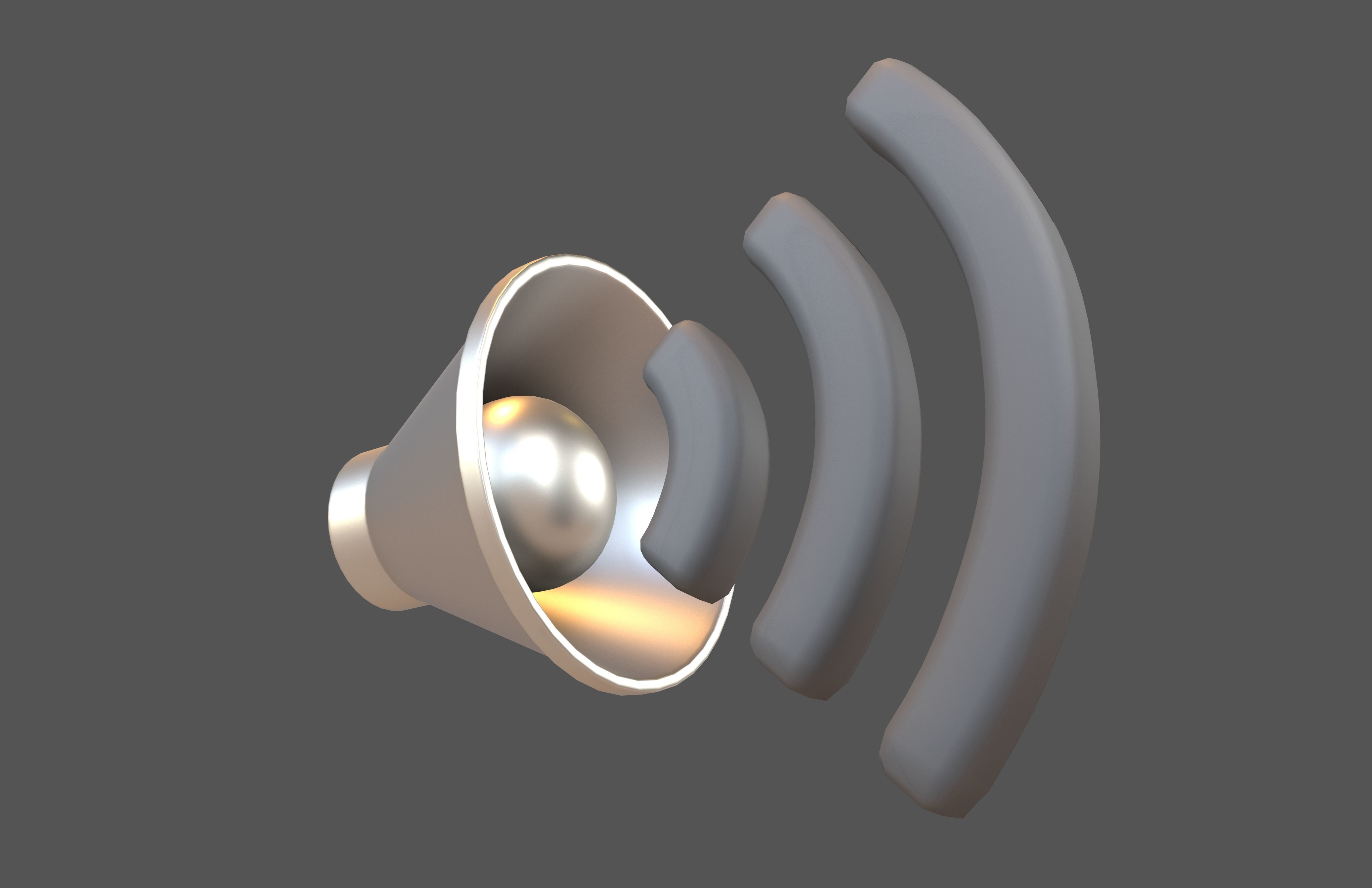 Sound Volume Icon v1 018 Low-poly 3D model_3