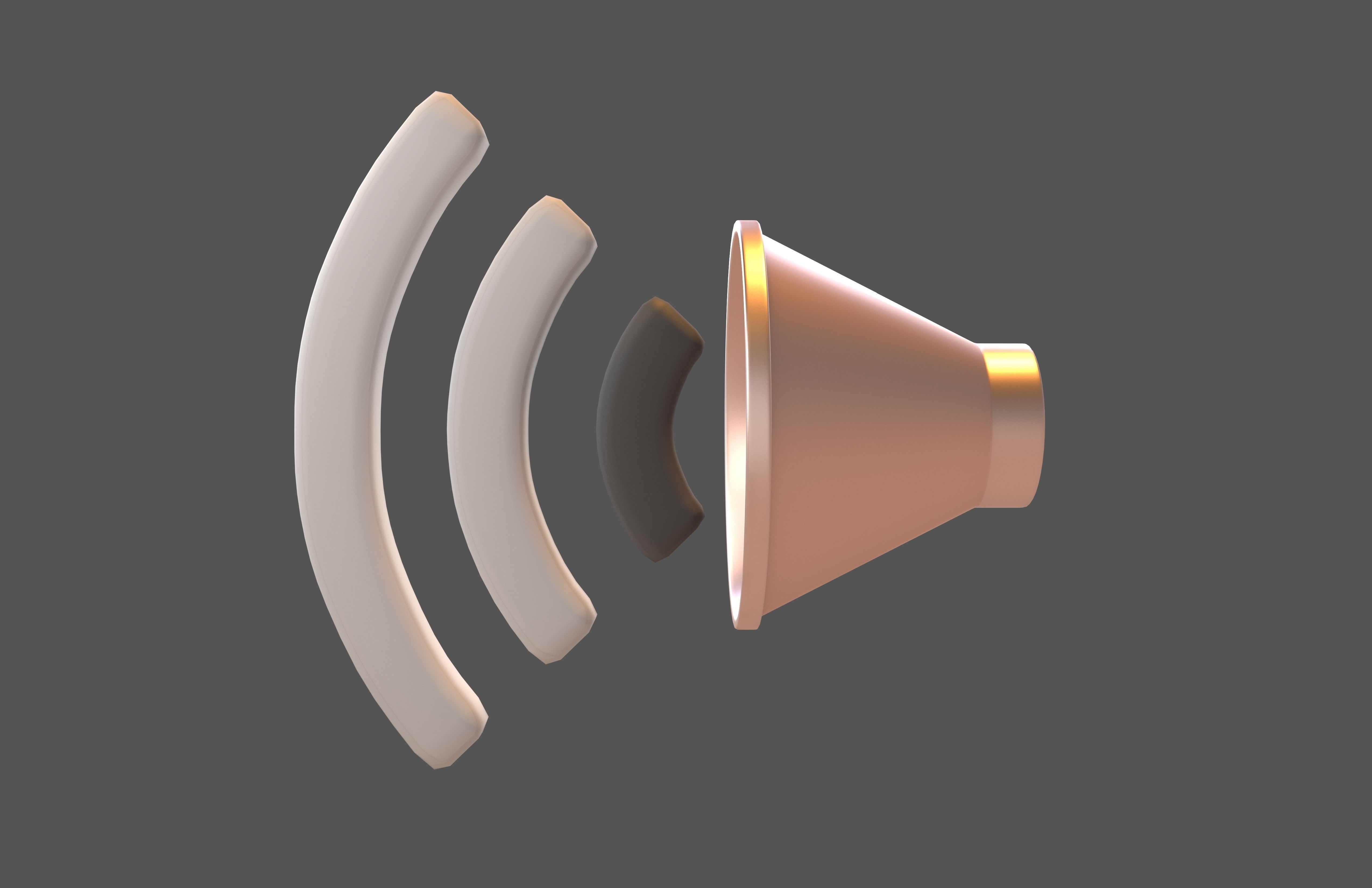 Sound Volume Icon v1 019 Low-poly 3D model_1