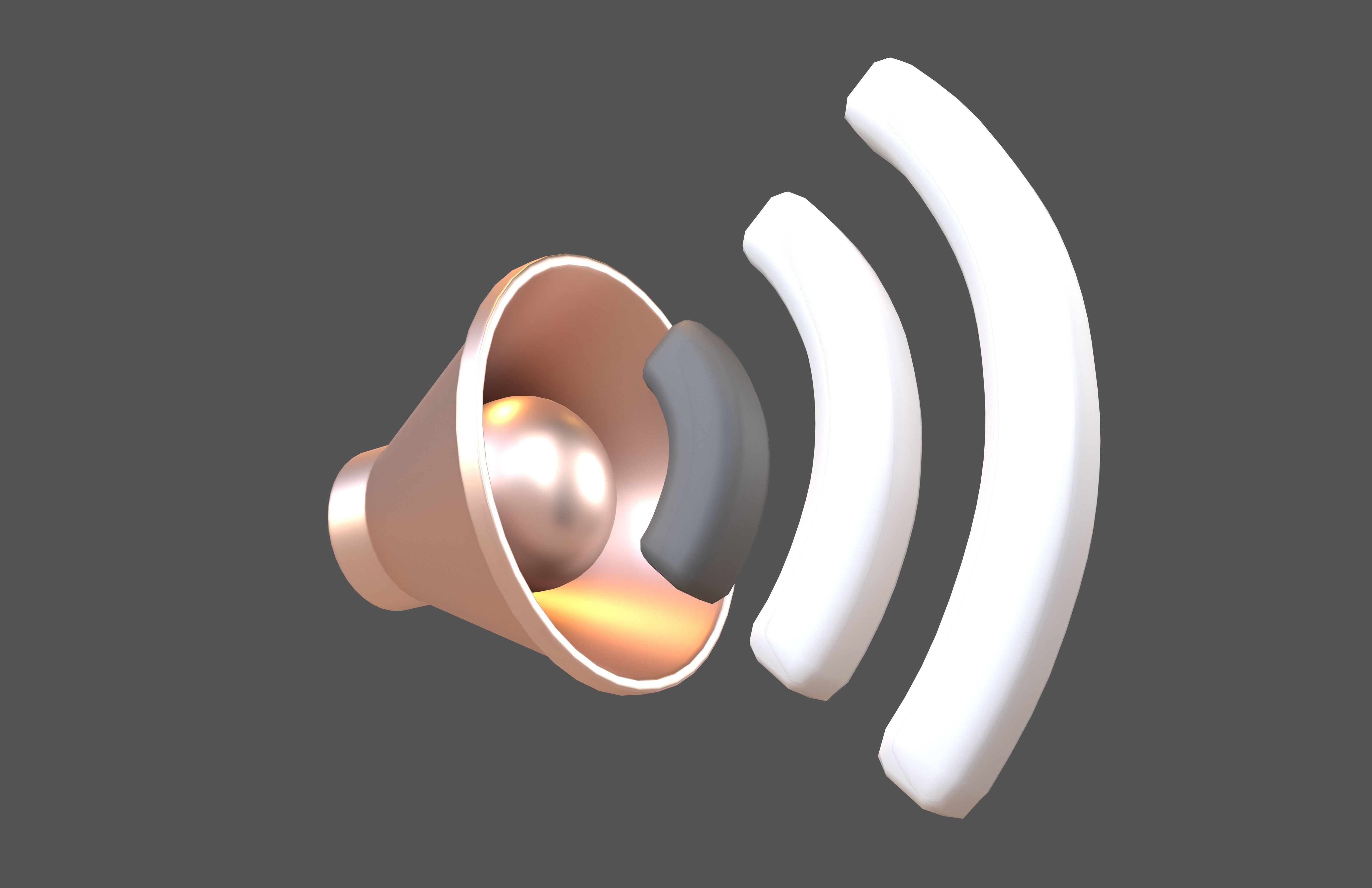 Sound Volume Icon v1 019 Low-poly 3D model_3