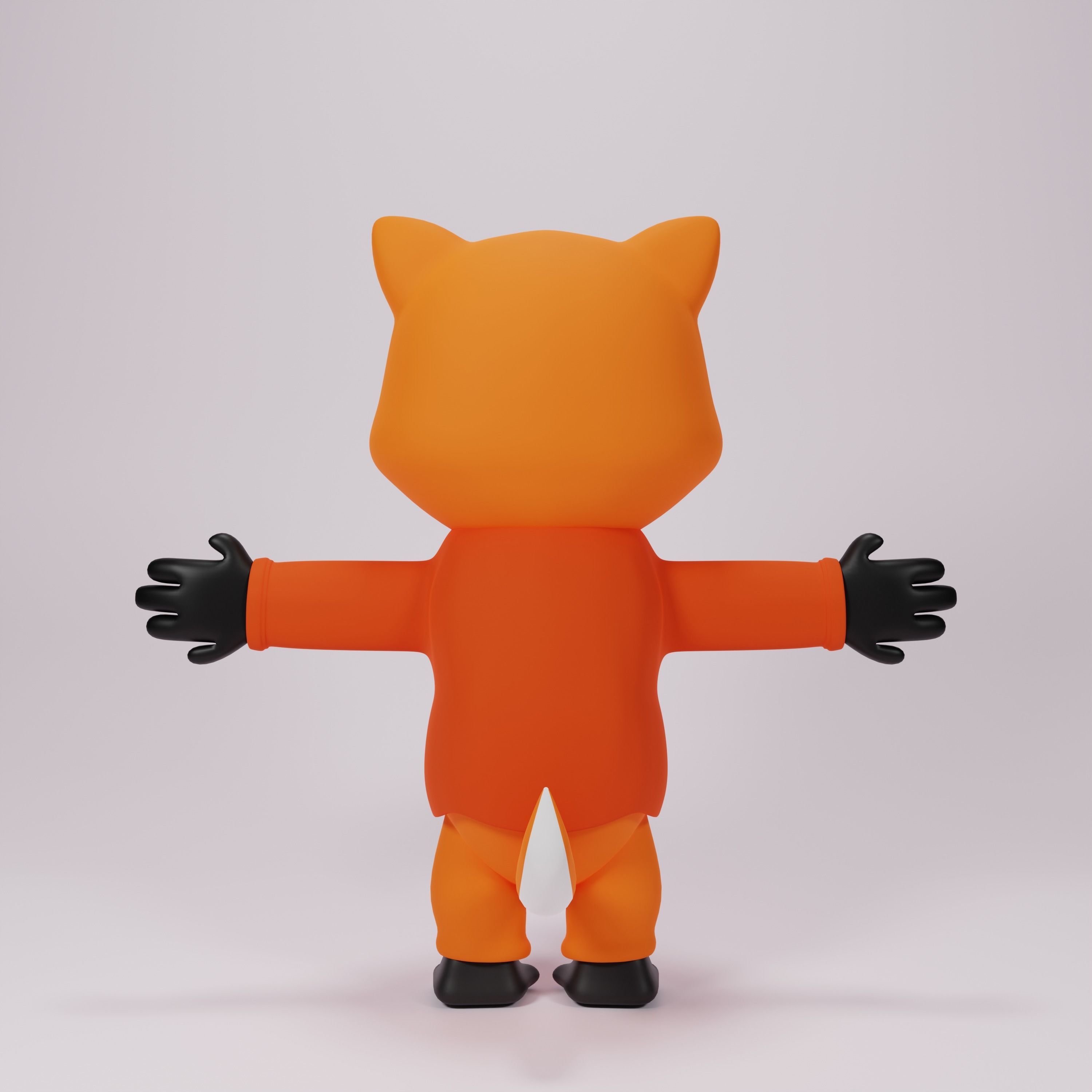 Cute fox character human from 3d model Low-poly 3D model_4