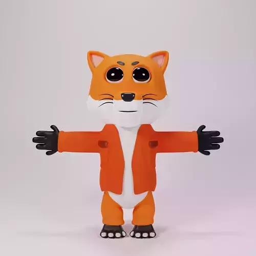 Cute fox character human from 3d model Low-poly 3D model Cute fox character human from 3d model Low-poly 3D model
