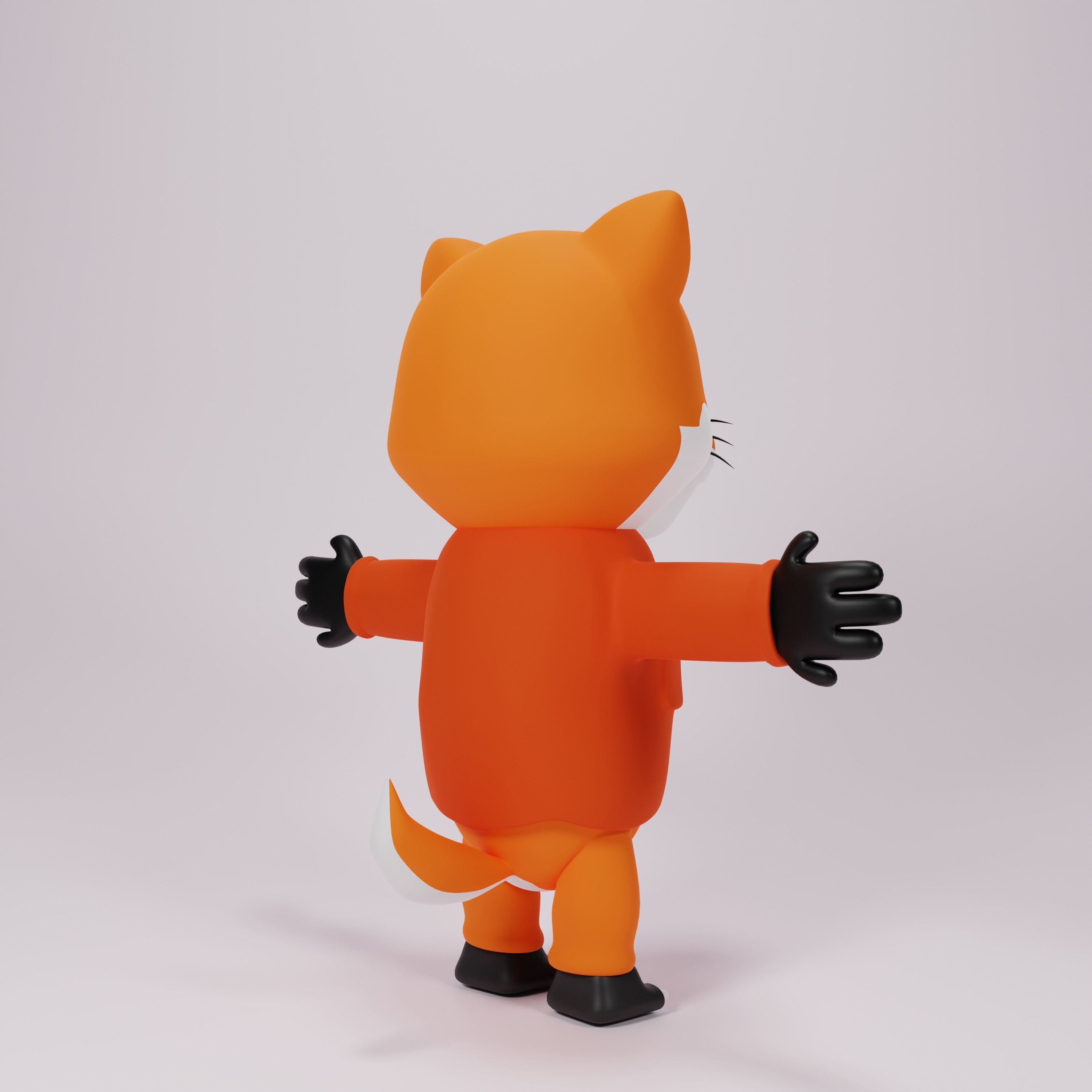 Cute fox character human from 3d model Low-poly 3D model_3