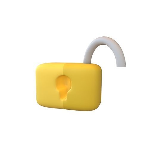 Unlock Icon v1 002 Low-poly 3D model