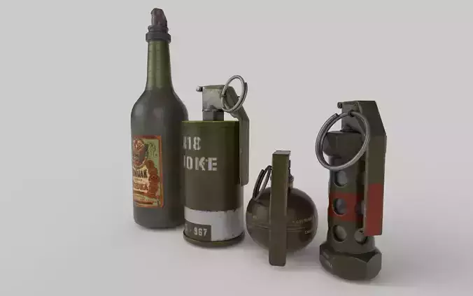 Hand Grenades - PBR - Low Poly 3D Low-poly 3D model