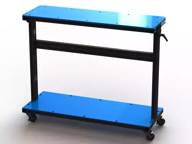 Aluminum Stand Up Desk Two Shelf