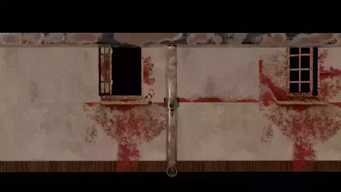 Gothic Wall  Window DrainPipe Collection Low-Poly PBR Blood 