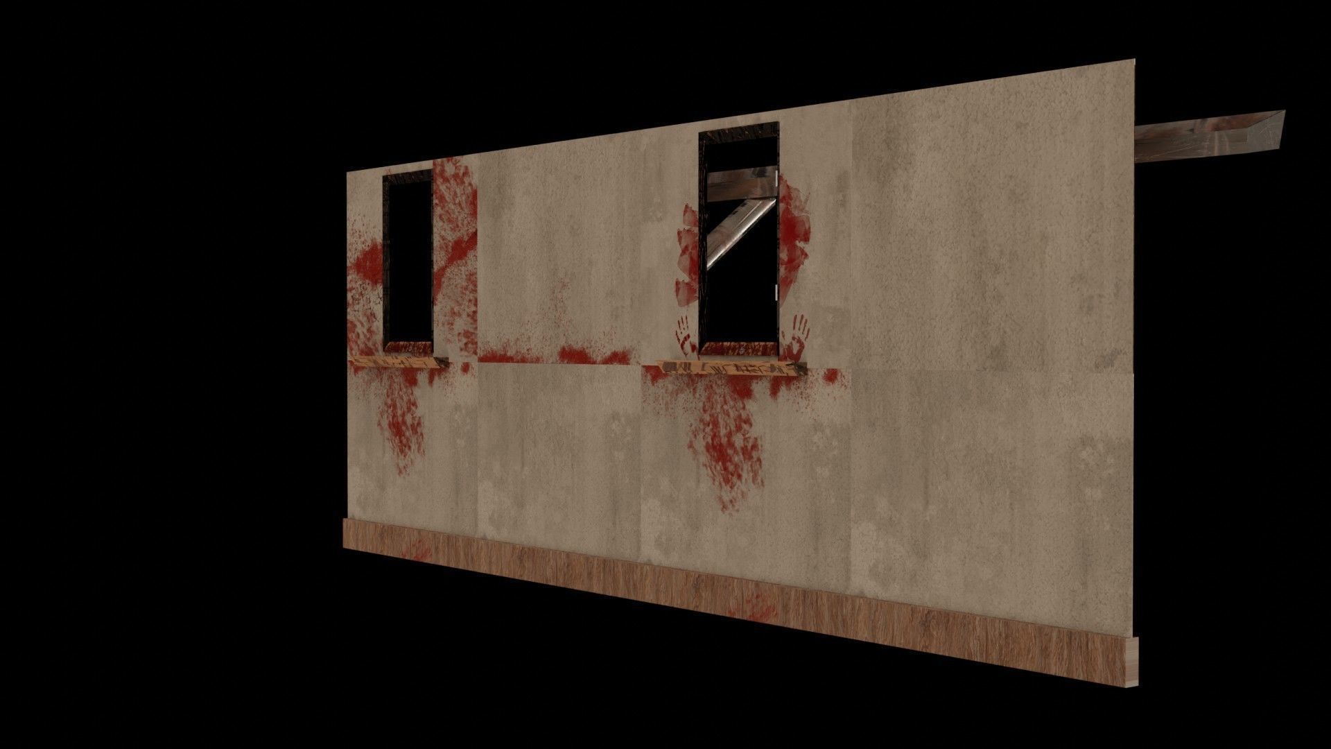 Gothic Wall  Window DrainPipe Collection Low-Poly PBR Blood  Low-poly 3D model_1