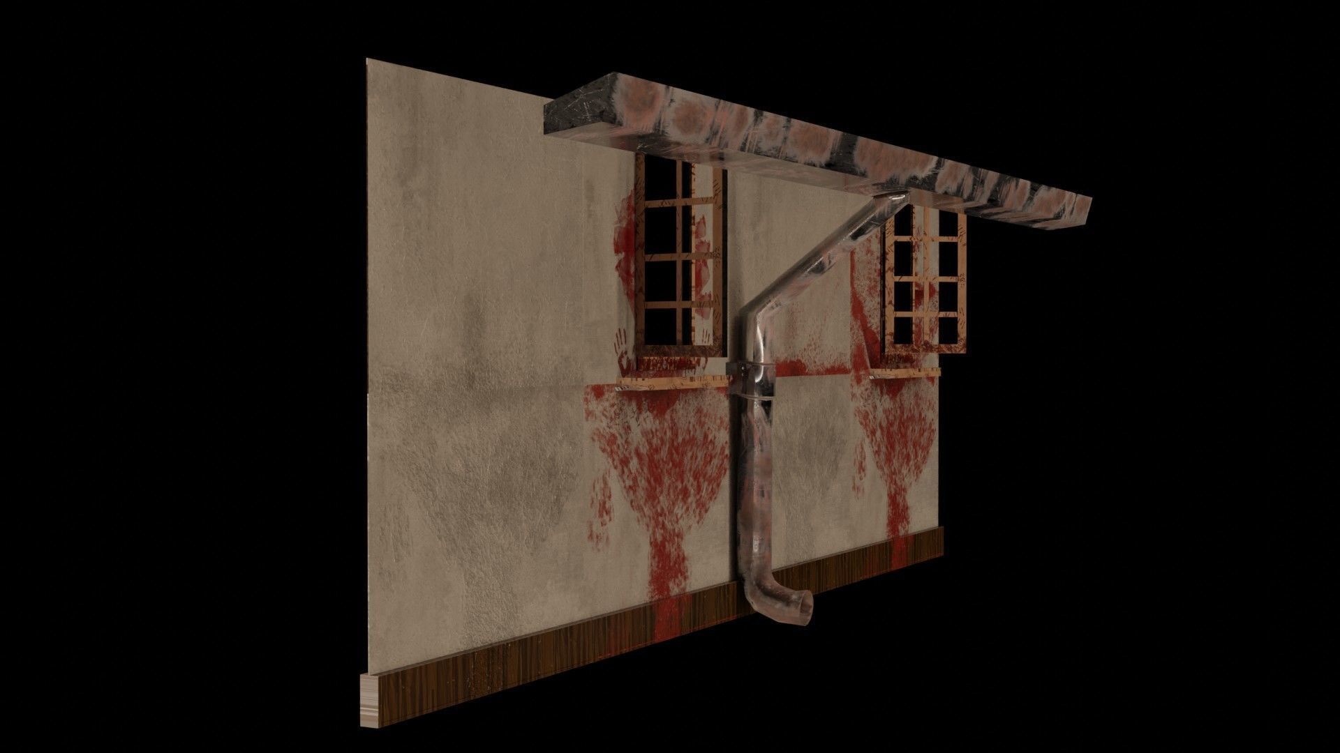 Gothic Wall  Window DrainPipe Collection Low-Poly PBR Blood  Low-poly 3D model_5
