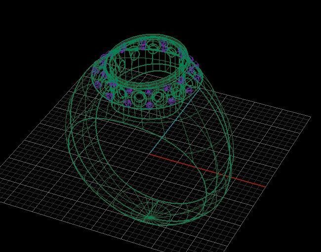 Ring Blue gem  3D print model_6