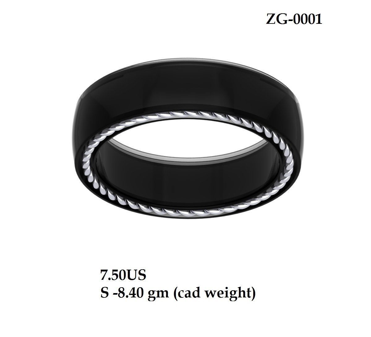 Wedding Ring 3D print model_3