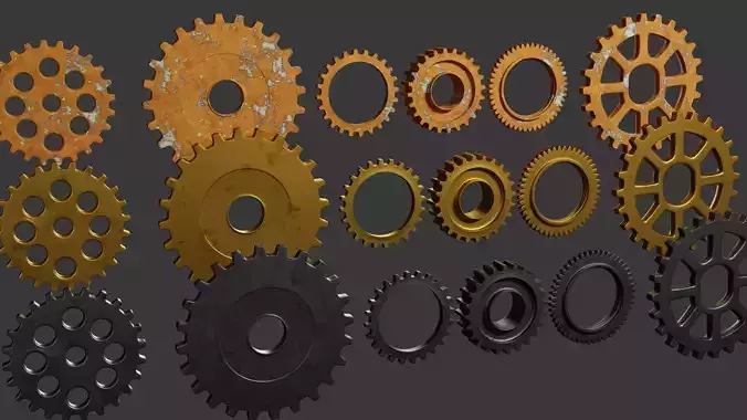 Gears Asset Pack 3D model