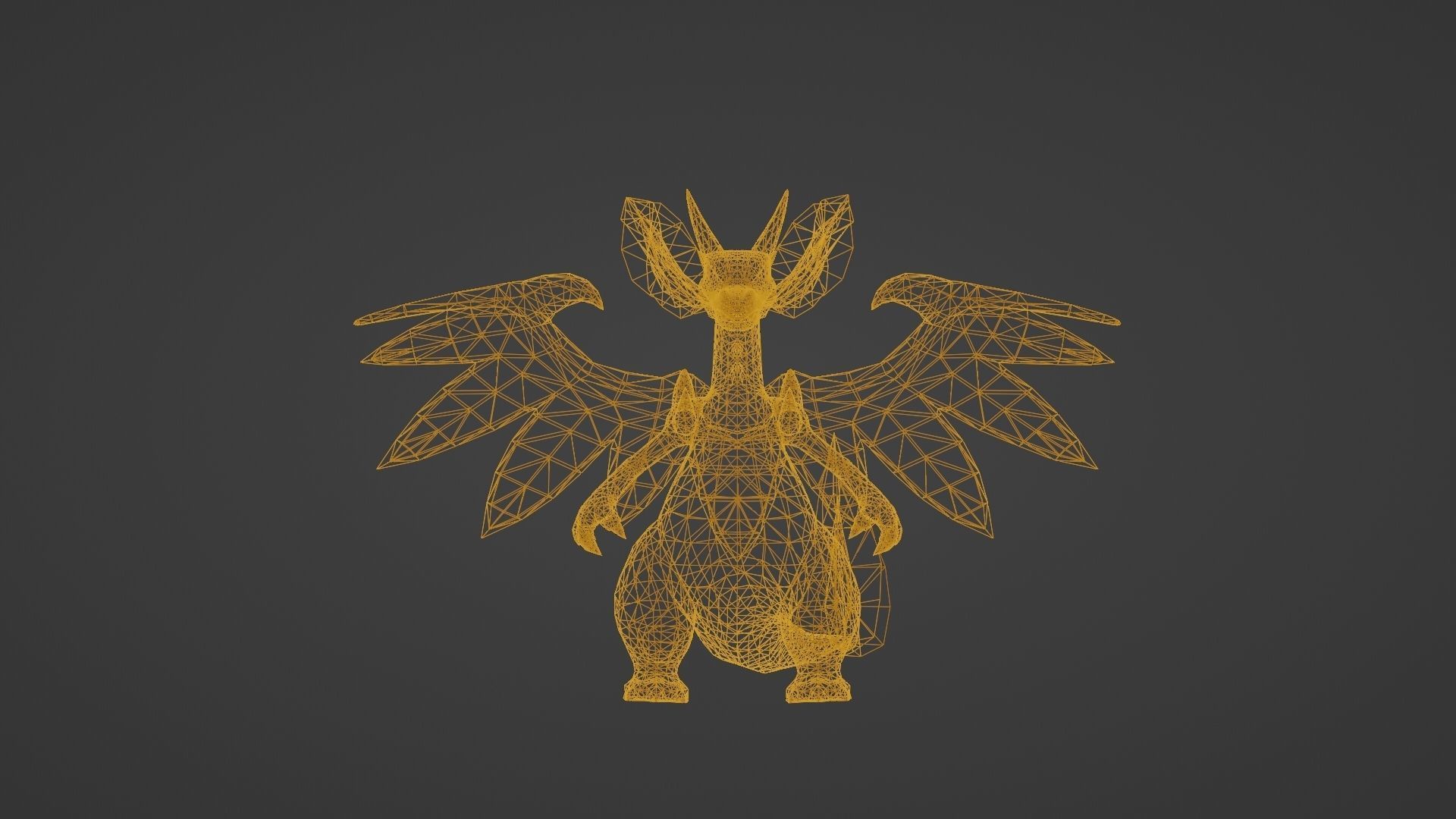 Charizard Mega X Low-poly 3D model_5