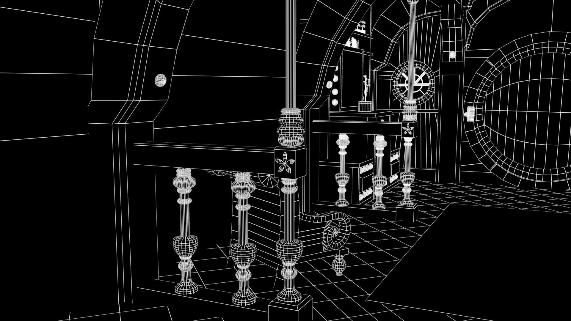 3D Room Environment Model Low-poly 3D model_3