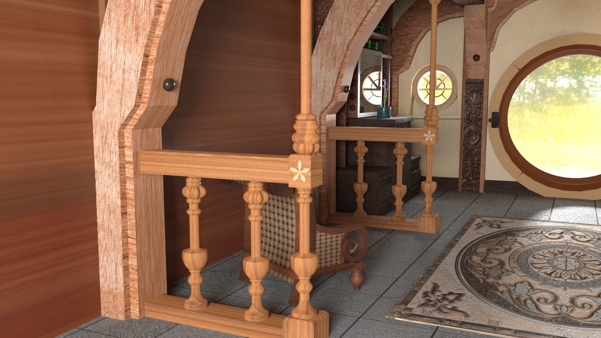 3D Room Environment Model Low-poly 3D model_2