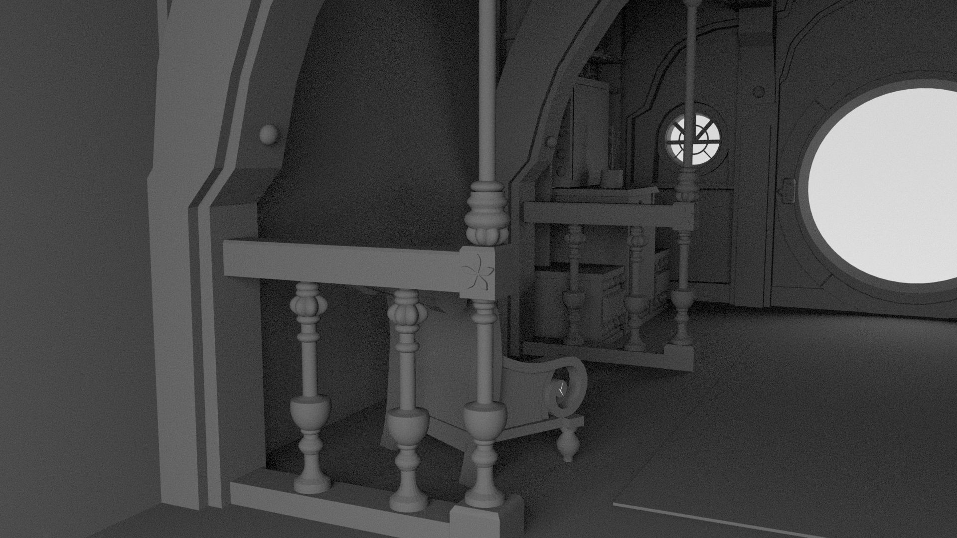 3D Room Environment Model Low-poly 3D model_7