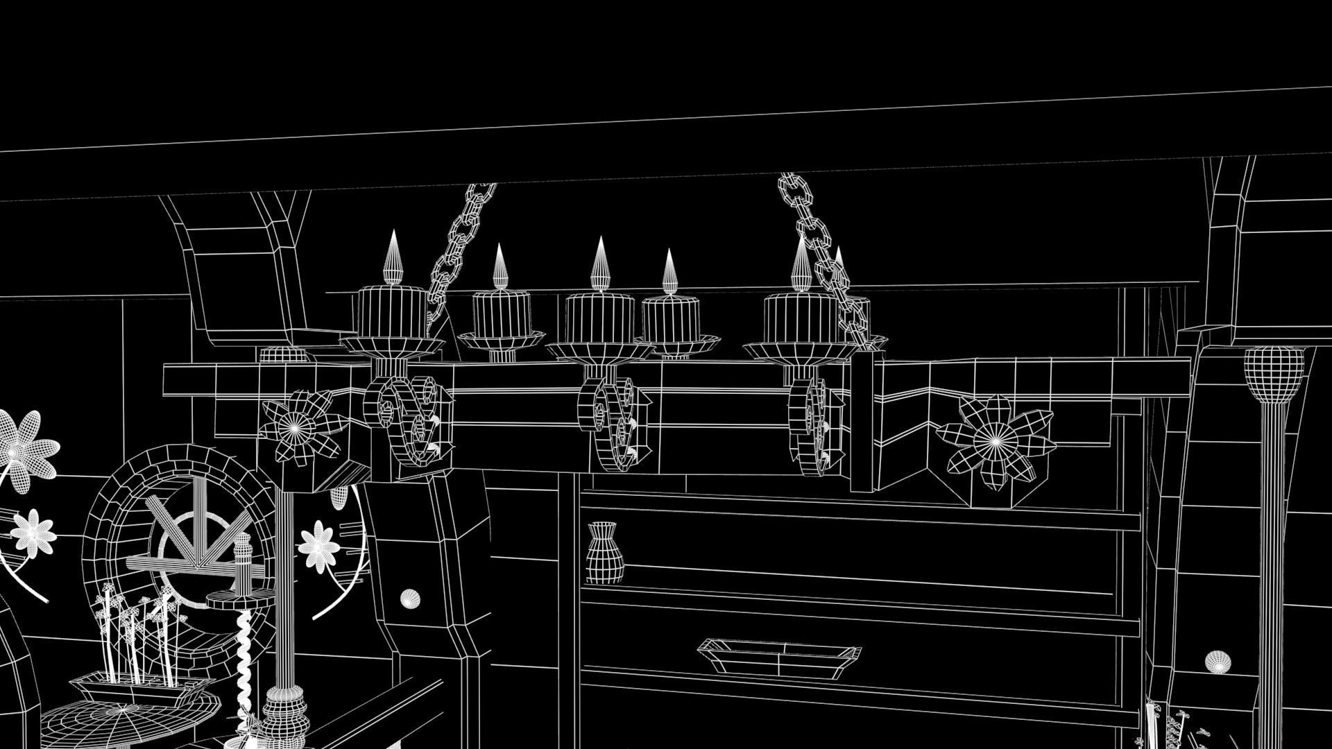 3D Room Environment Model Low-poly 3D model_4