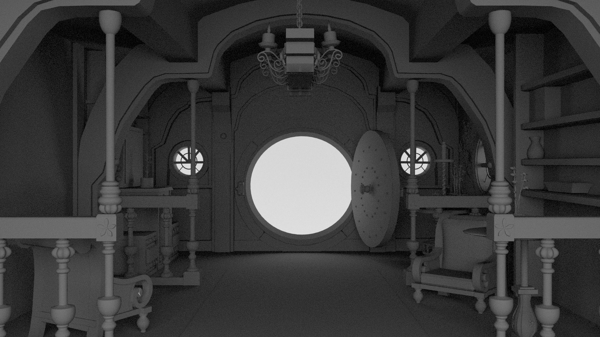 3D Room Environment Model Low-poly 3D model_6