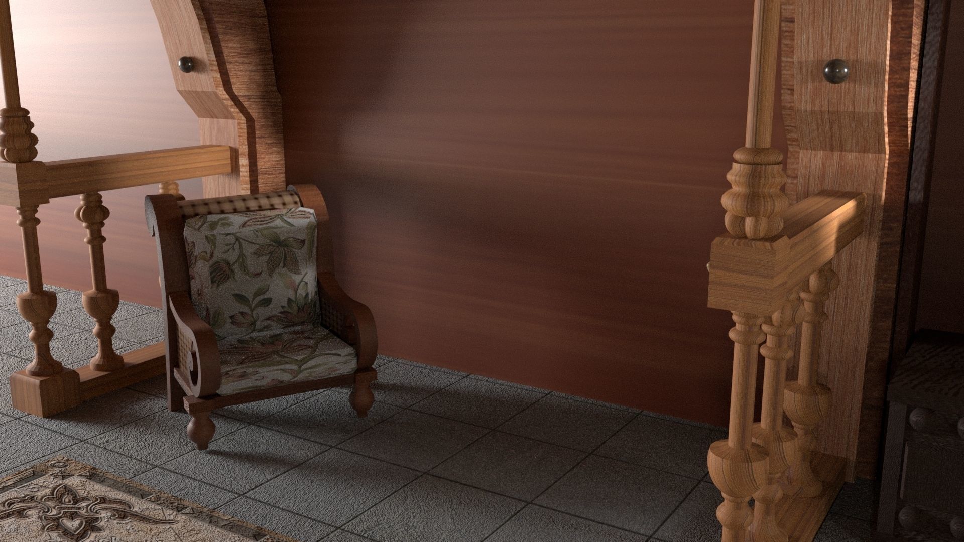 3D Room Environment Model Low-poly 3D model_11