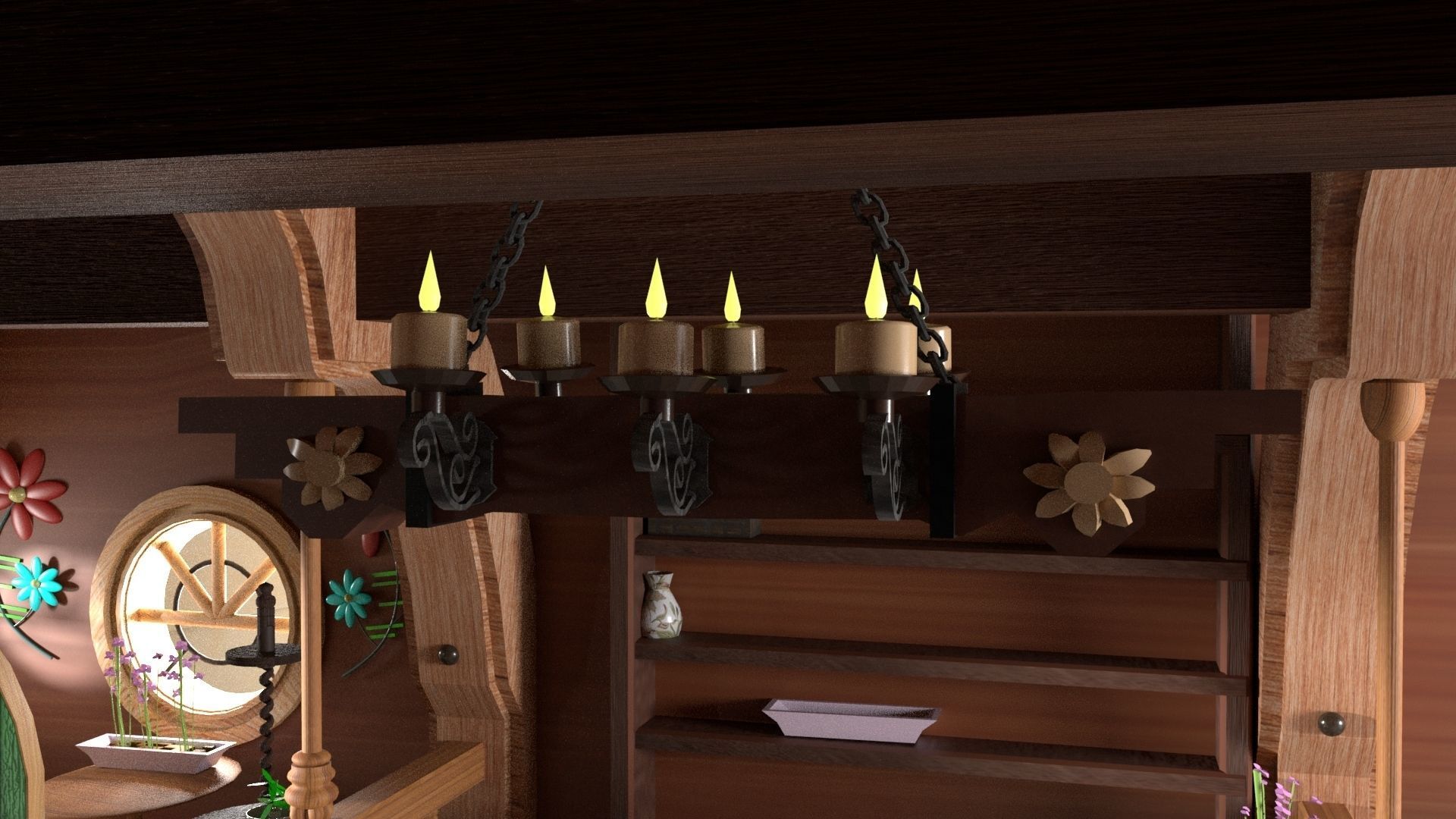 3D Room Environment Model Low-poly 3D model_5