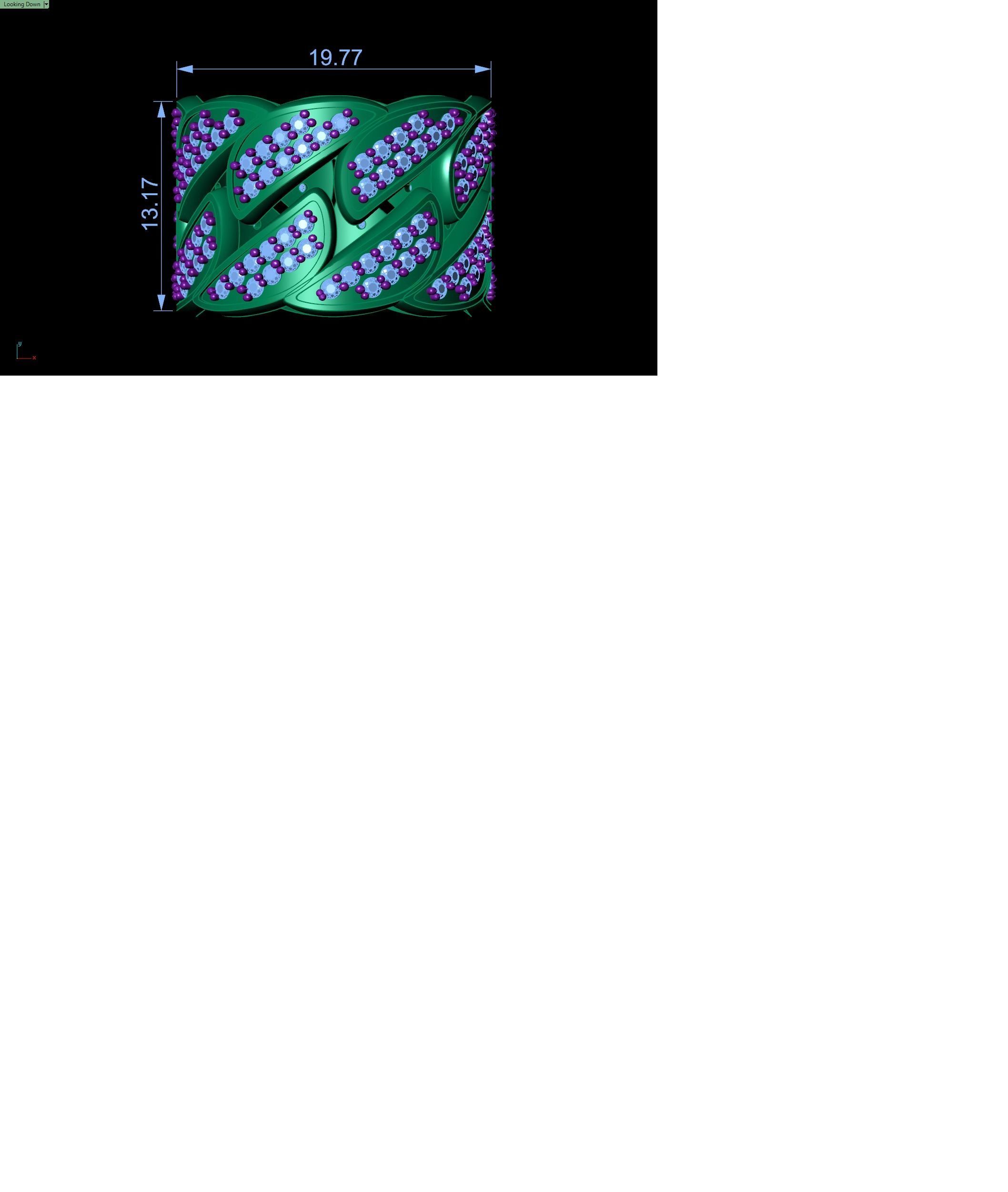 Cuban ring  2 piece 3D print model_8