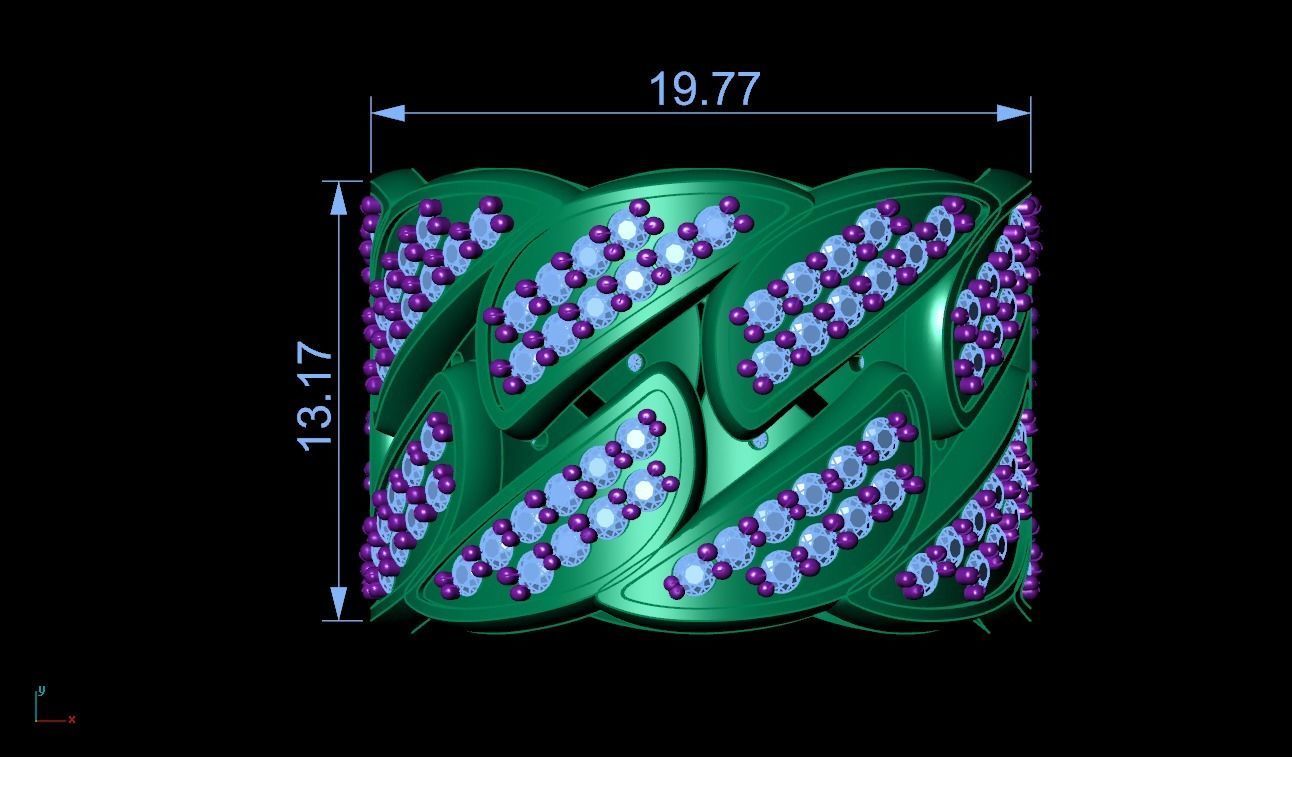 Cuban ring  2 piece 3D print model_26