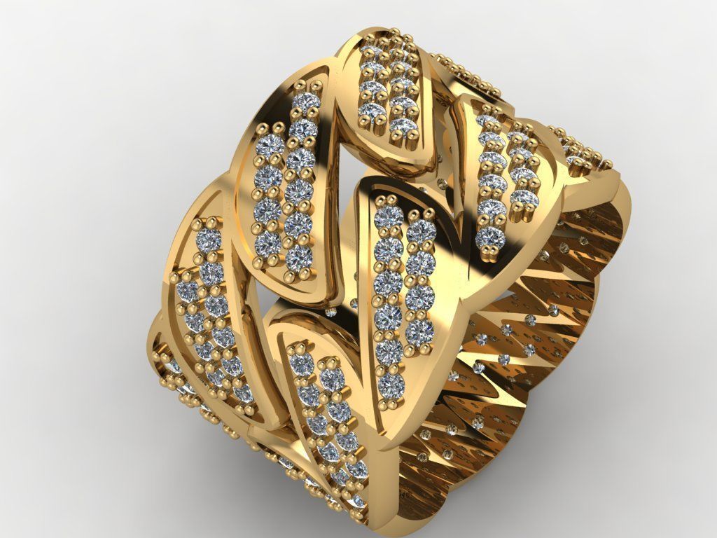 Cuban ring  2 piece 3D print model_3